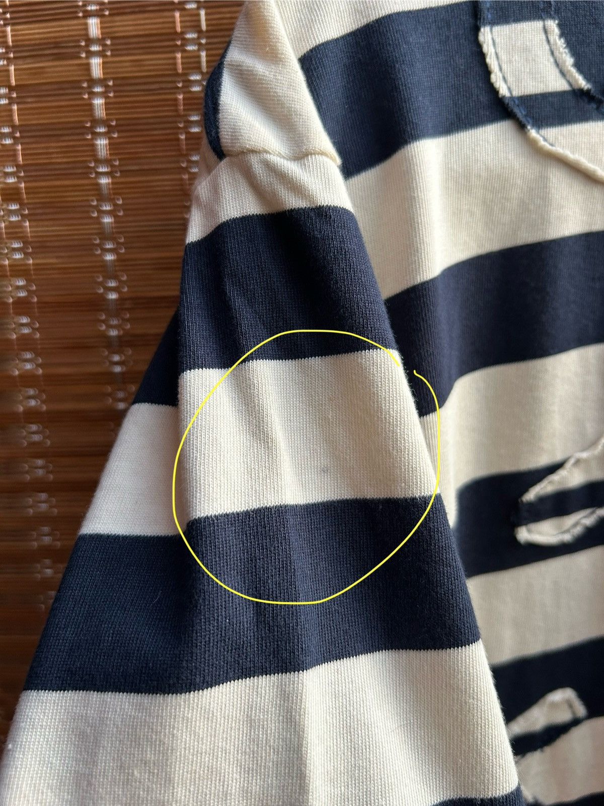 JW Anderson JW Anderson Navy/Off-White Oversize Anchor Striped Tee Size US L / EU 52-54 / 3 - 8 Thumbnail