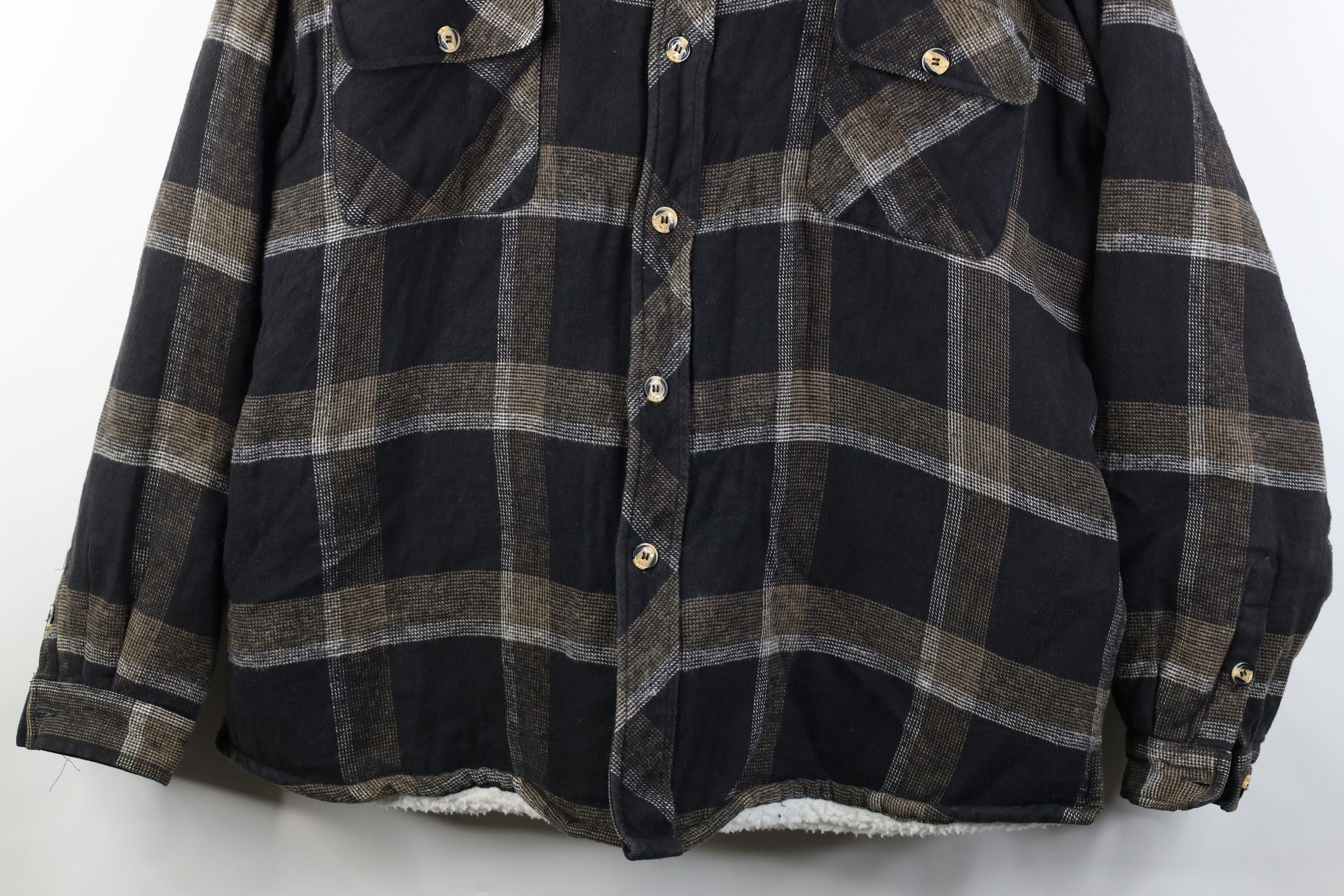 Vintage Vintage 90s Streetwear Lined Flannel Button Shirt Jacket Size US XL / EU 56 / 4 - 3 Thumbnail