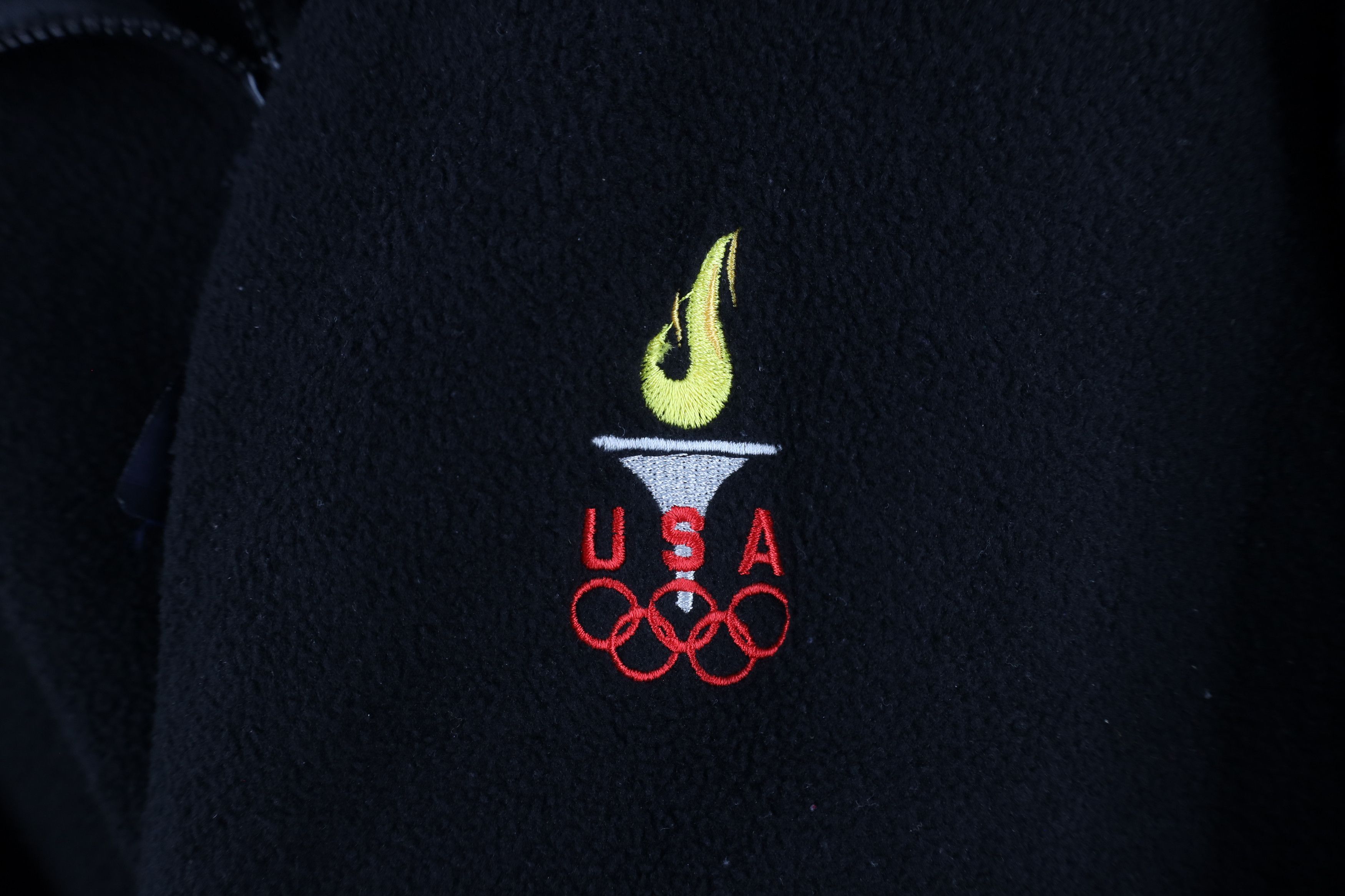 Vintage Vintage 90s USA Olympics Spell Out Full Zip Fleece Jacket Size US XL / EU 56 / 4 - 4 Thumbnail