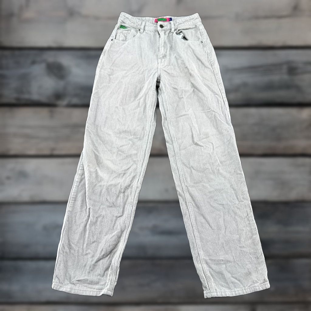 Empyre Empyre Pants Womens 4 Chino Corduroy Straight Relaxed Baggy 90s Hip Hop Gray Cotton Fall Winter Spring You Mens Women Girls Size 27" / US 4 / IT 40 - 1 Thumbnail
