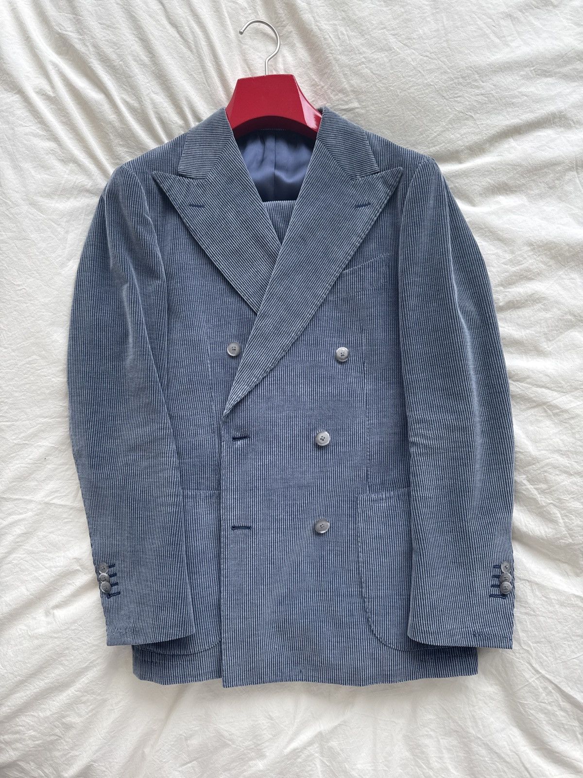 Ermenegildo Zegna Suitsupply x Zegna Corduroy Double Breasted Suit Size 38S - 1 Thumbnail