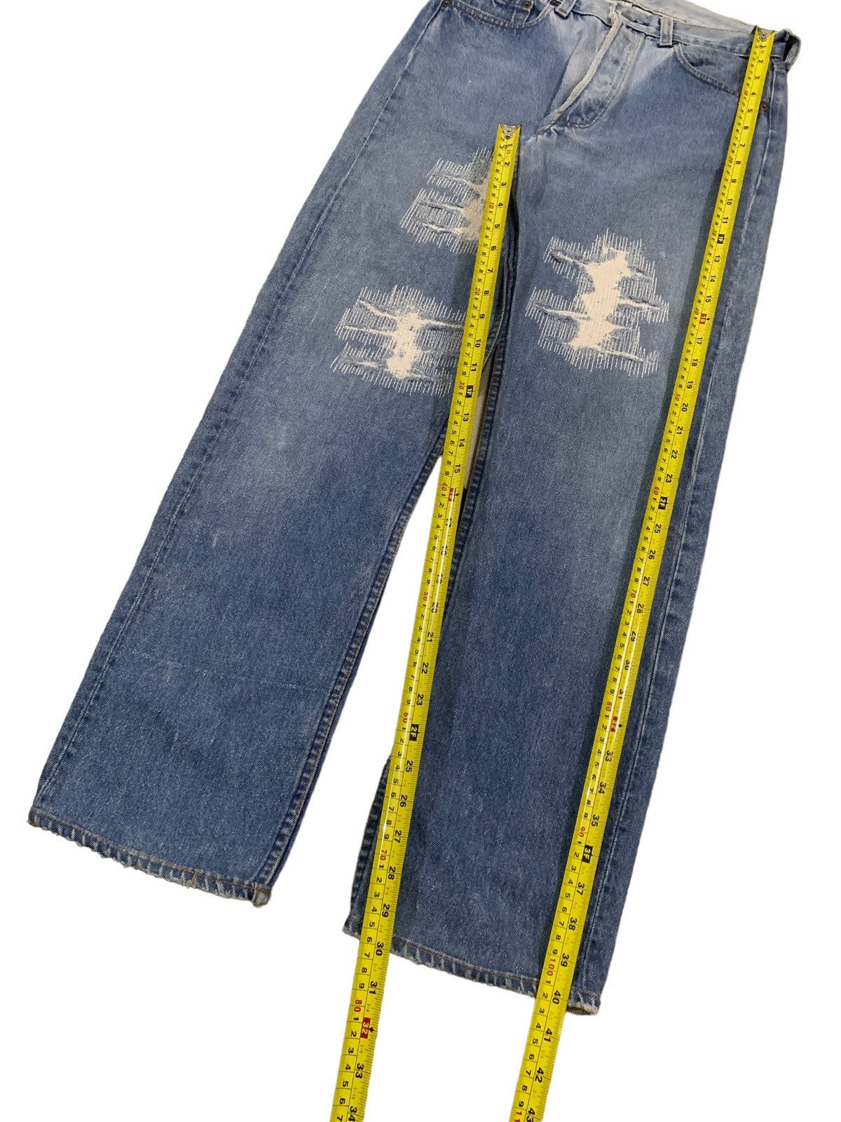 Levi's Vintage 80s Levis 501 Repaired Distressed Jeans Size 30x30 Size US 30 / EU 46 - 16 Thumbnail
