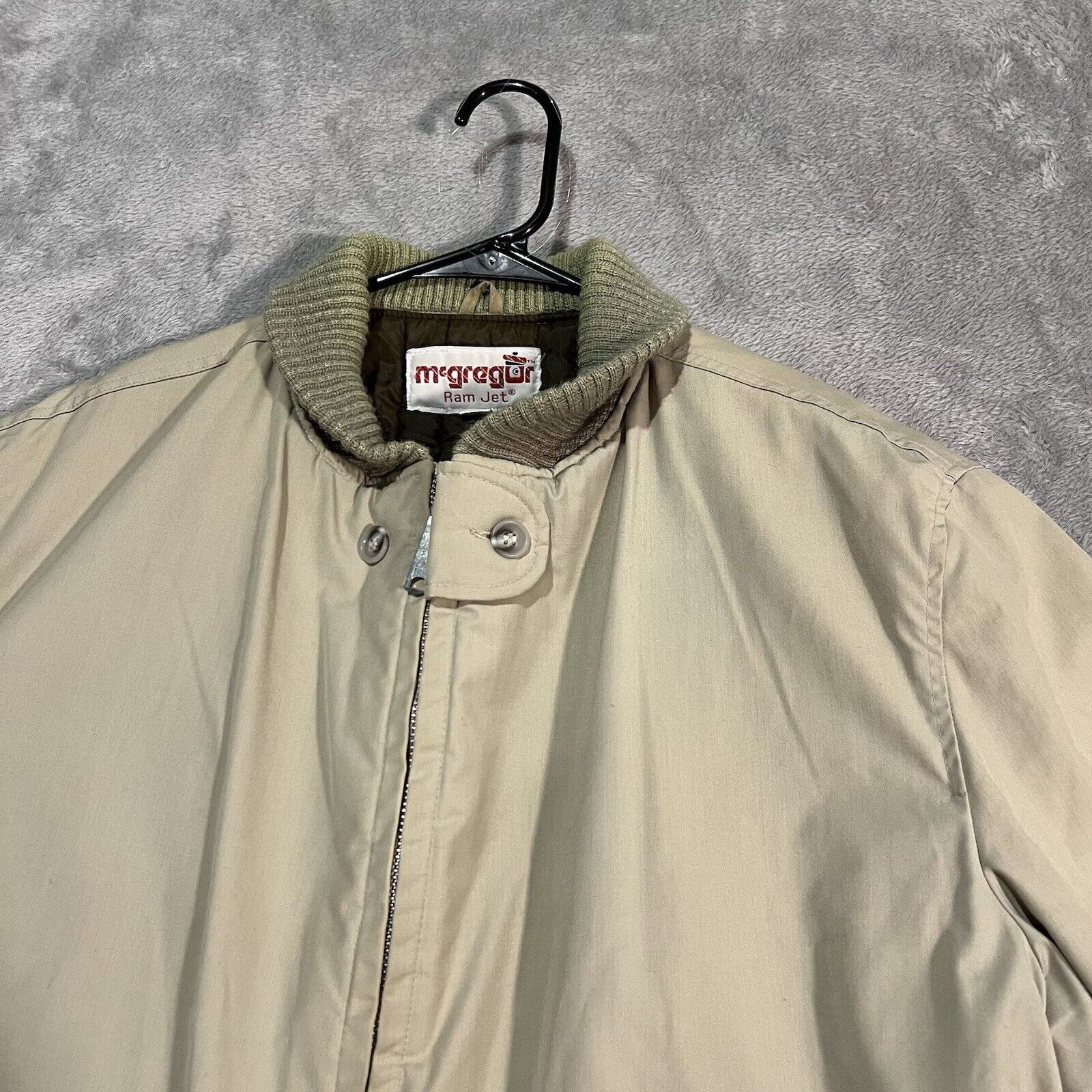McGregor McGregor Ram Jet Jacket Men's 46 Beige Full Zip 70s Coat Size US XL / EU 56 / 4 - 3 Thumbnail