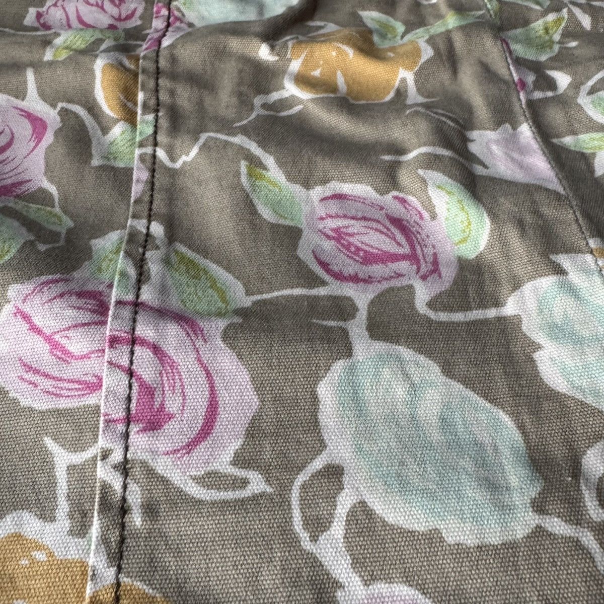 Vintage Hei Hei, Vintage, Khaki/Tan, Floral Midi Skirt Size 34" / US 12 / IT 48 - 5 Thumbnail