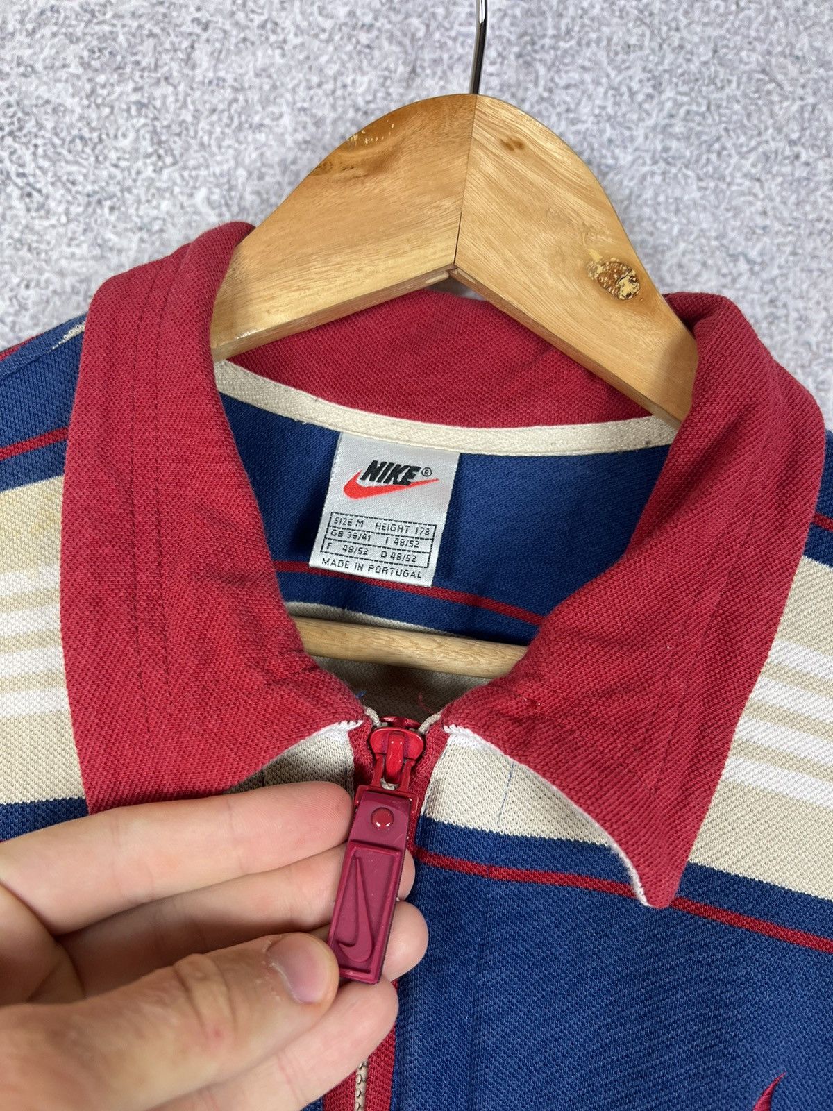 Nike Vintage Nike 90s Striped Zip Polo Shirt Size US M / EU 48-50 / 2 - 4 Thumbnail