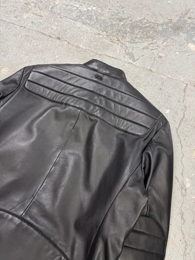 Emporio Armani FW2018 Emporio Armani Biker Padded Black Leather Jacket Size US M / EU 48-50 / 2 - 4 Thumbnail