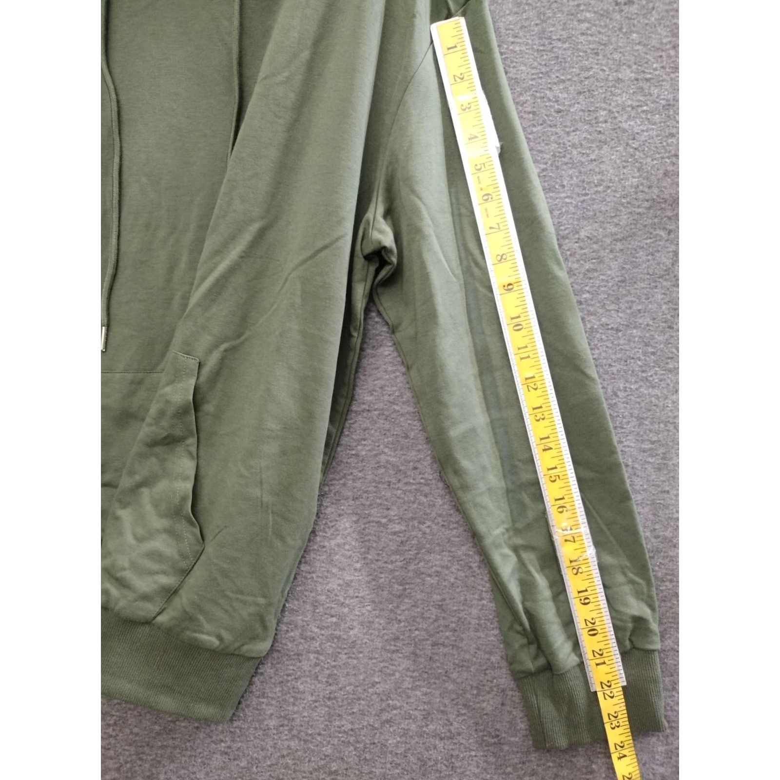 Shein SHEIN Hooded Kangaroo Pockets Sweatshirt Women's Green L Shirt Size L / US 10 / IT 46 - 4 Thumbnail