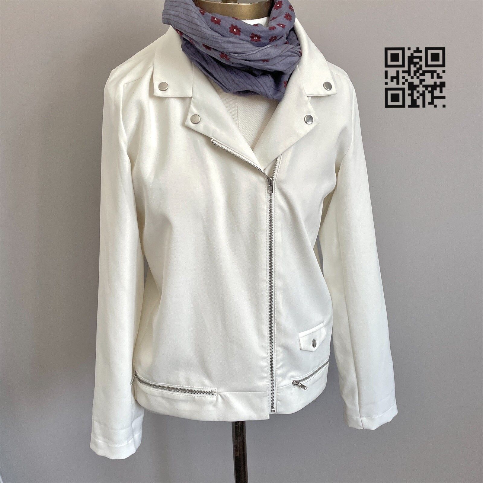 Other Harlowe & Graham Ivory White Biker Style Light Jacket - S Size S / US 4 / IT 40 - 2 Thumbnail
