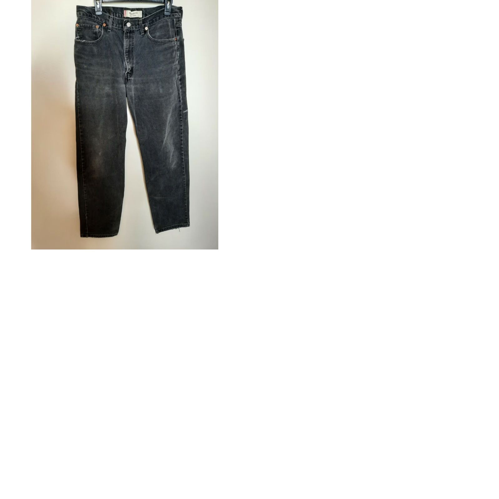 Levi's VINTAGE Levi's Jeans 34x32 Black Cotton 550 Regular Fit Straight Men 90s Distressed Pockets Mens Size US 34 / EU 50 - 9 Thumbnail