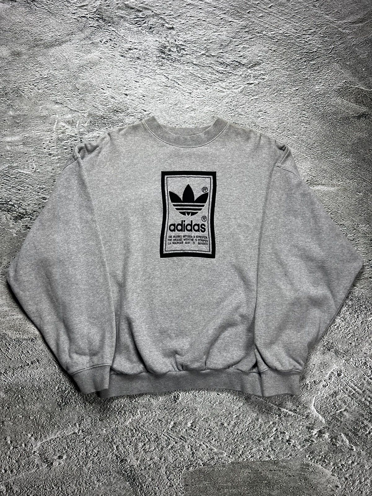 Adidas × Vintage Adidas sweatshirt vintage big logo Y2K grey Size US L / EU 52-54 / 3 - 1 Thumbnail