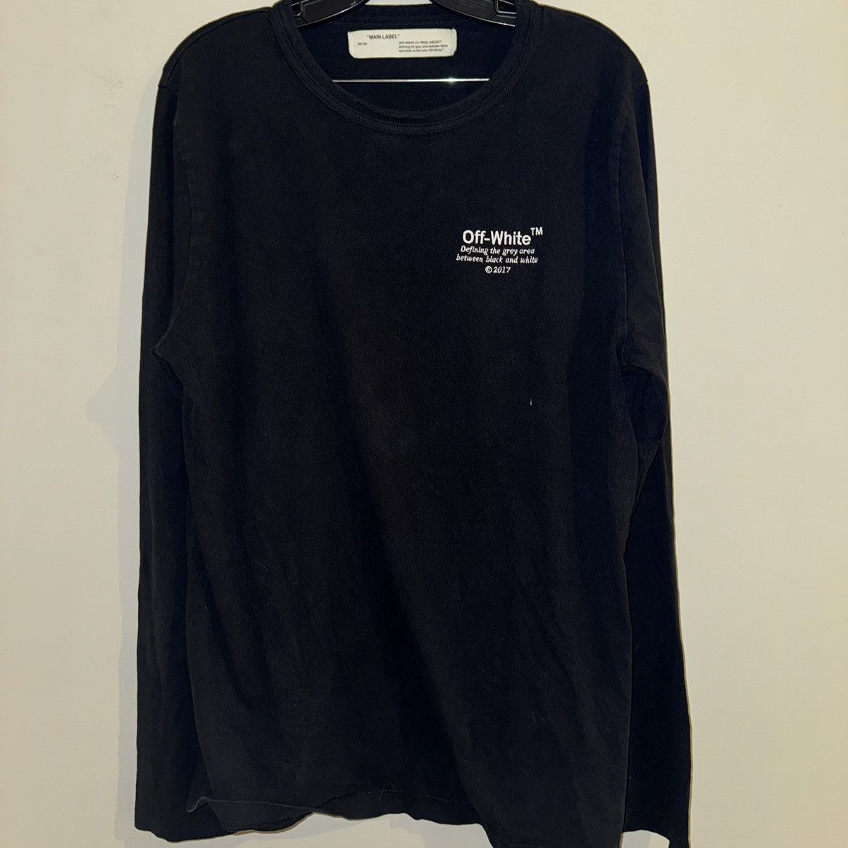 image of Off White X Virgil Abloh Long Sleeve T-Shirt in Black, Men's (Size Large)
