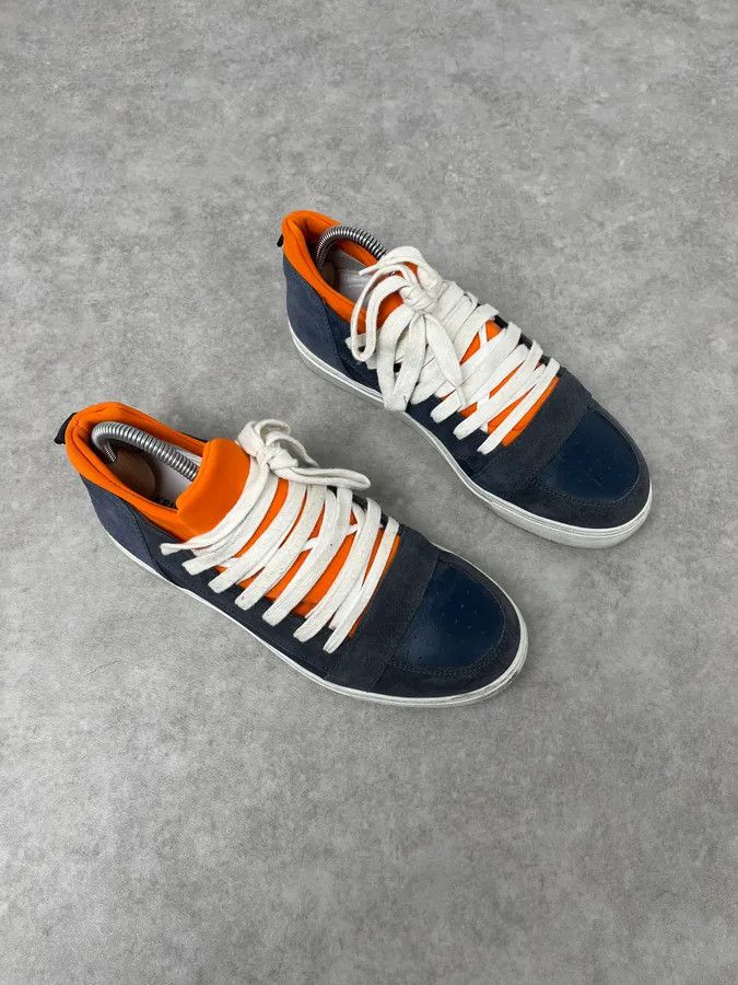 Kris Van Assche Kris Van Assche Megalaced Navy Blue Leather Sneakers Size US 8 / EU 41 - 4 Thumbnail