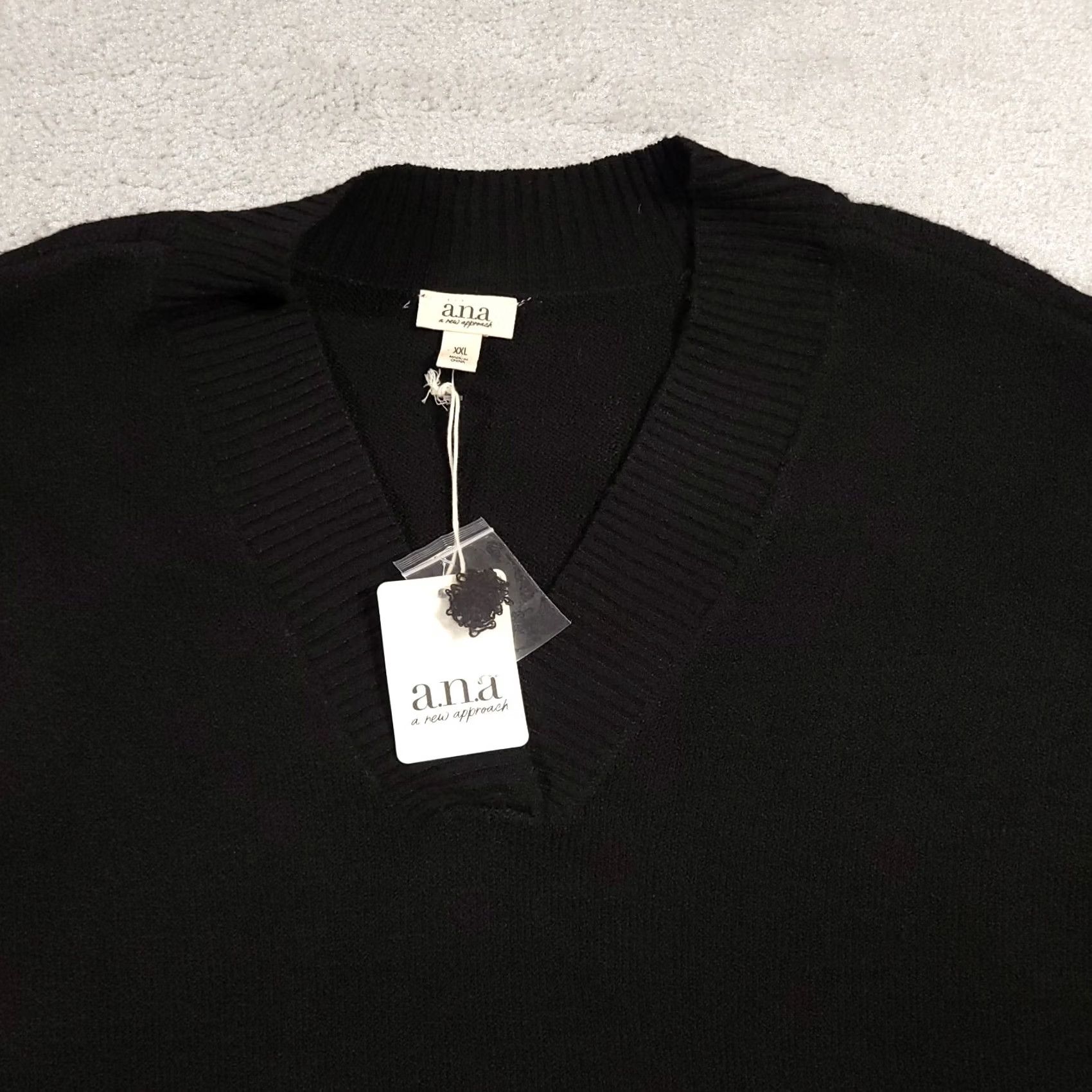 Apt. 9 Apt 9 Tunic Sweater V Neck Long Sleeve Women's 2XL Black Super Soft Stretch Knit Size XXL / US 16-18 / IT 52-54 - 3 Thumbnail