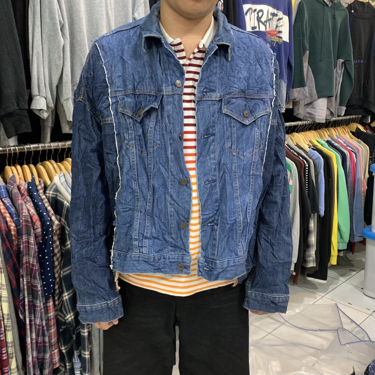 Japanese Brand NIKO AND RECONSTRUCTED DENIM JACKET BOXY OVERSIZE Size US L / EU 52-54 / 3 - 3 Thumbnail