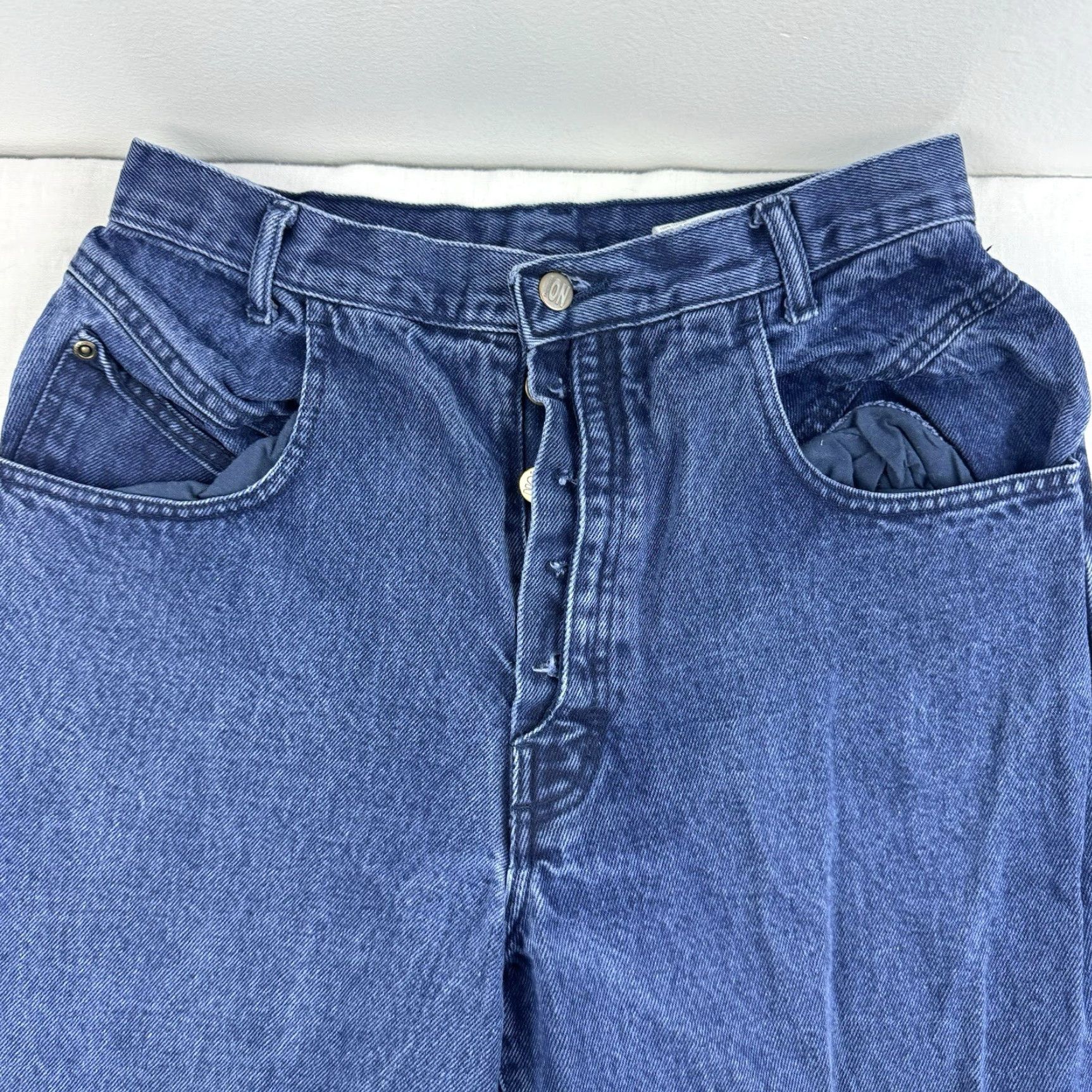 Vintage VINTAGE No Boundaries Jeans Womens 13/14 Blue Mom Jeans High Waist Button Fly 90s 2000s Womens Size 34" / US 12 / IT 48 - 2 Thumbnail