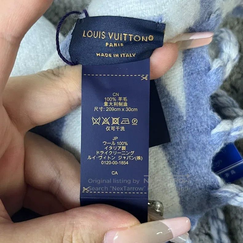 Louis Vuitton Louis Vuitton Blue jacquard knit wool scarf Size ONE SIZE - 5 Thumbnail