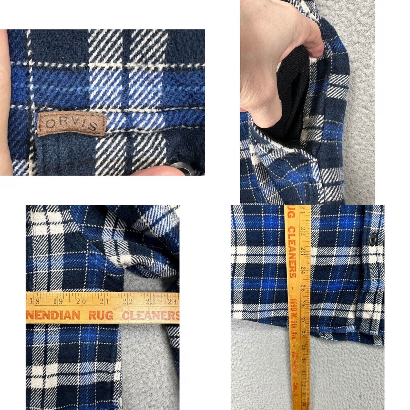 Orvis Orvis Flannel Shirt Mens Medium Blue Plaid Button-Up Shacket Jacket Pockets Size US M / EU 48-50 / 2 - 8 Thumbnail