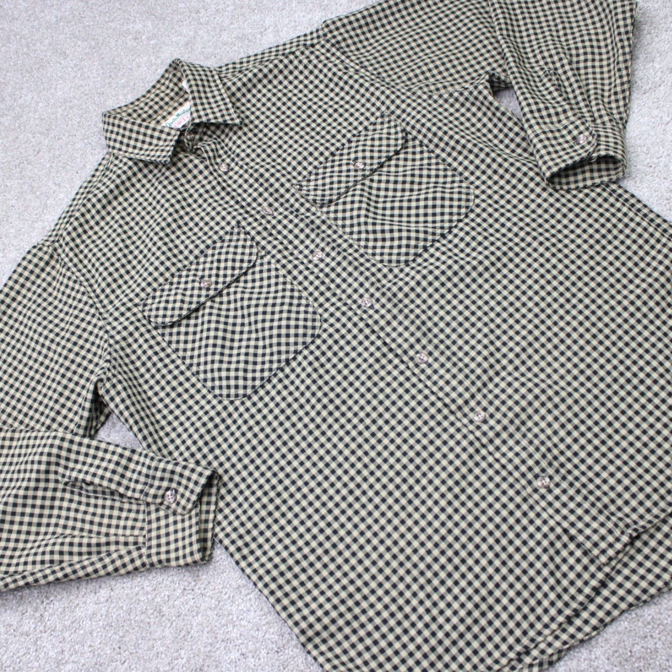 Vintage Gander Mountain Shirt Mens Large Tall LT Yellow/Black Cotton Long Sleeve Button-Up Shirt Size US L / EU 52-54 / 3 - 7 Thumbnail