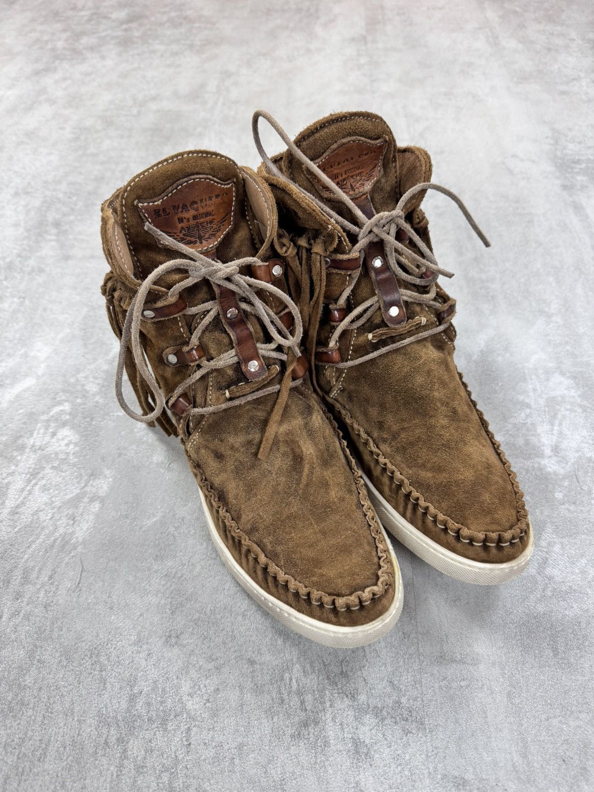 Other EL VAQUERO LEATHER SNEAKER FRINGE SUEDE BOOTS Wedge SIZE 40 Size US 8.5 / IT 38.5 - 3 Thumbnail