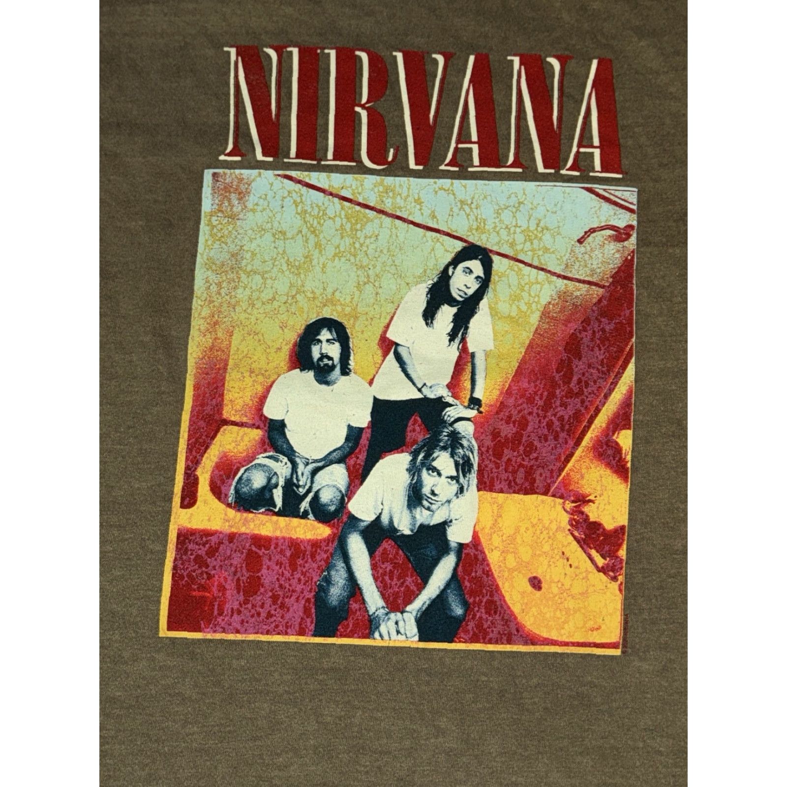 Olive Nirvana Photograph T-Shirt Olive Green Khaki Small Men S Green Cut Tag Vintage? Size US S / EU 44-46 / 1 - 2 Thumbnail