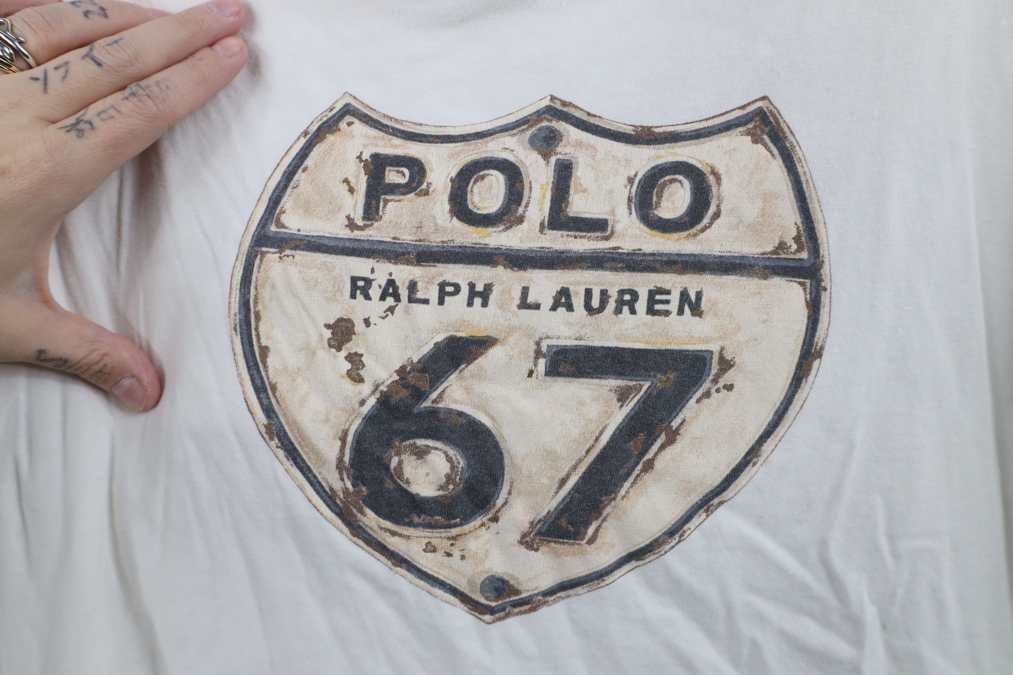 Ralph Lauren Vintage 90s Polo Sport Ralph Lauren Road Sign T-Shirt USA Size US XL / EU 56 / 4 - 4 Thumbnail