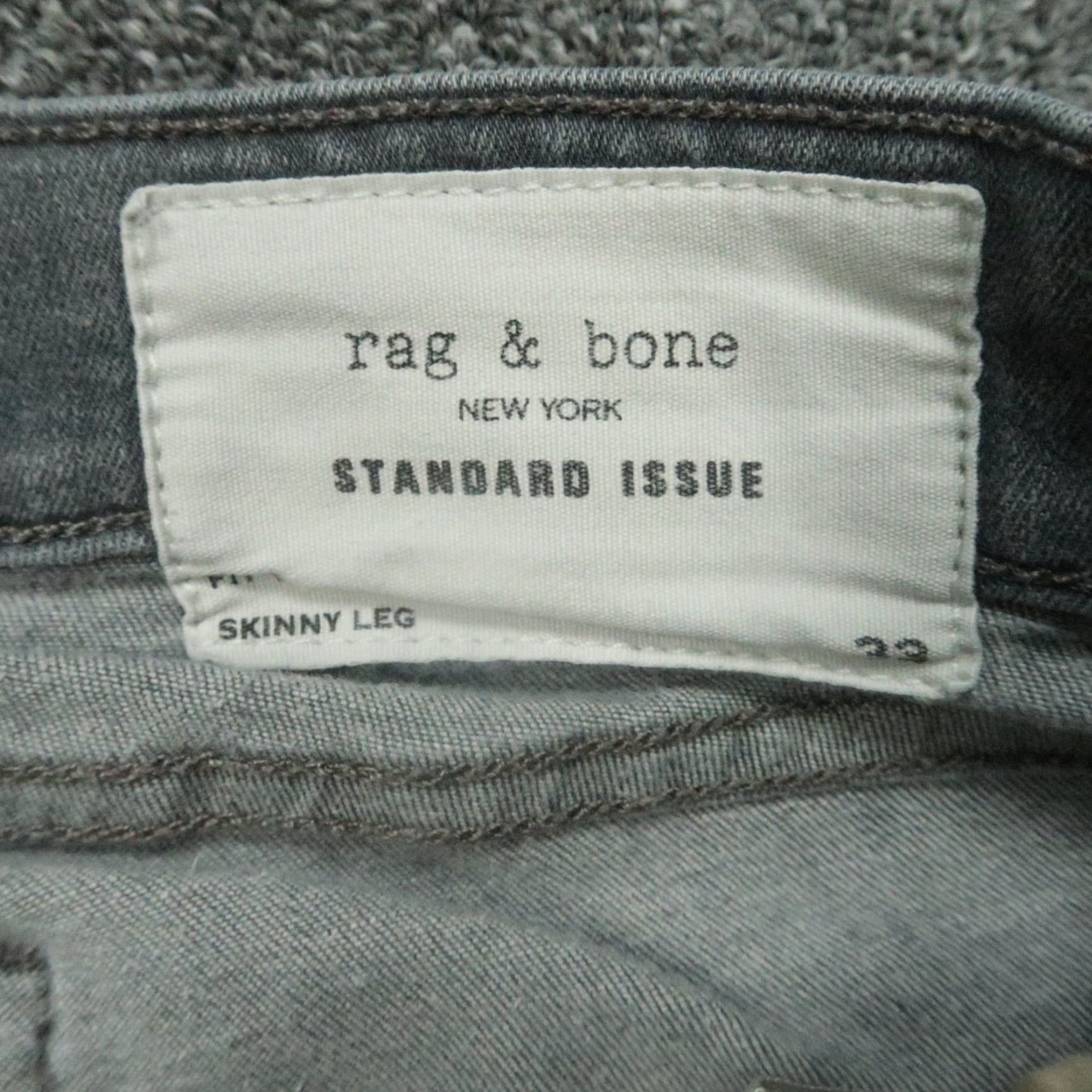 Rag & Bone VINTAGE rag & bone Jeans Men 33x35 Slim 5-Pocket Denim Gray Cotton Skinny 90s Mens Size US 33 - 4 Thumbnail