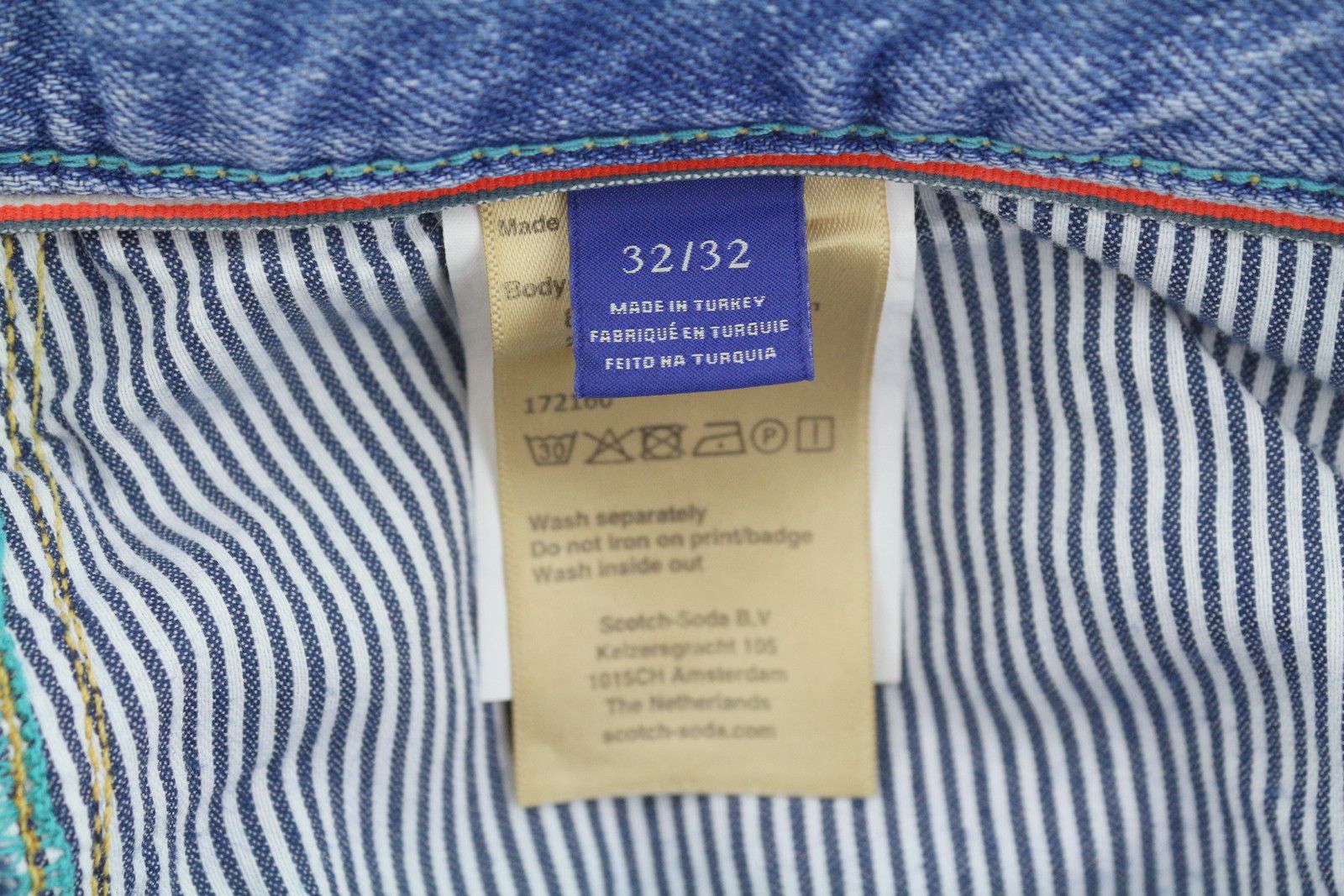 Scotch & Soda THE VERT W32/L32 Blue Distress Straight Jeans 88597 Size US 32 / EU 48 - 8 Thumbnail