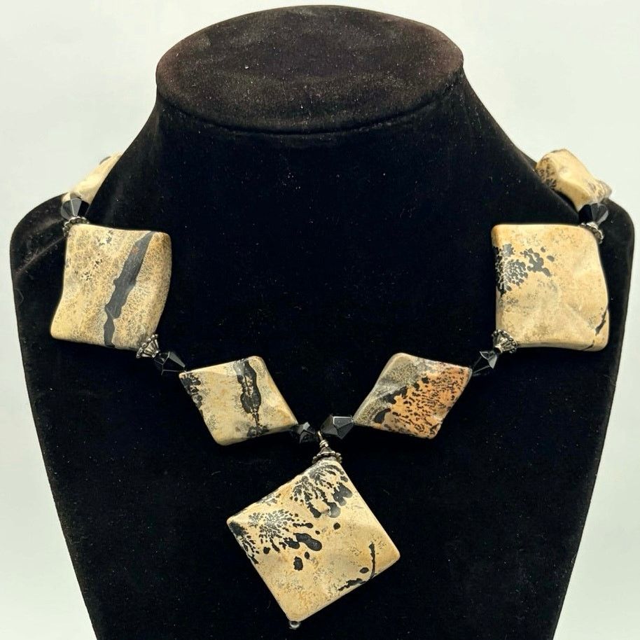 Other Tan & Black Jasper Stone Necklace Size ONE SIZE - 1 Thumbnail