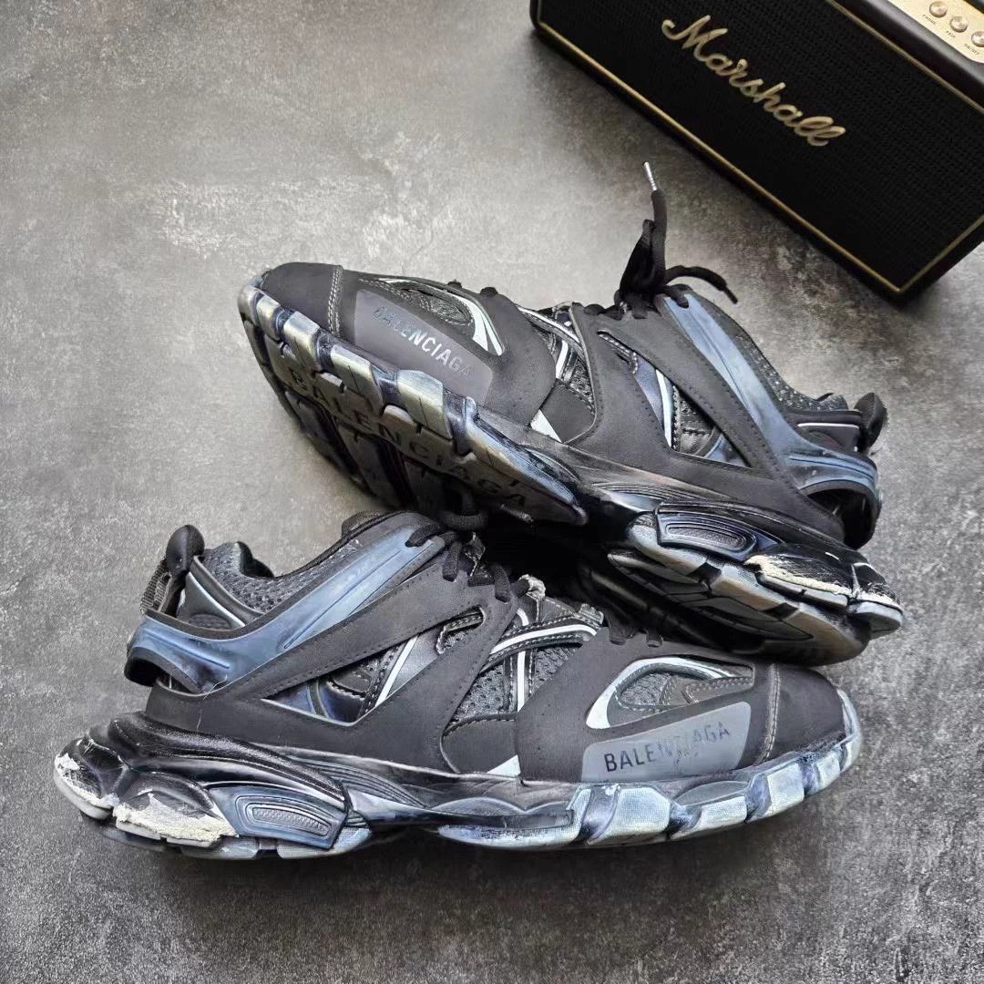 Balenciaga BALENCIAGA TRACK Distressed Black 41 2x Worn LN Box Size US 8 / EU 41 - 8 Thumbnail