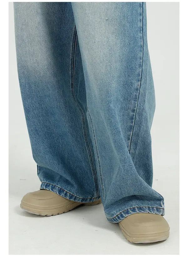 Japanese Brand naga Japanese loose all-match blue straight wide-leg jeans Size US 32 / EU 48 - 5 Thumbnail