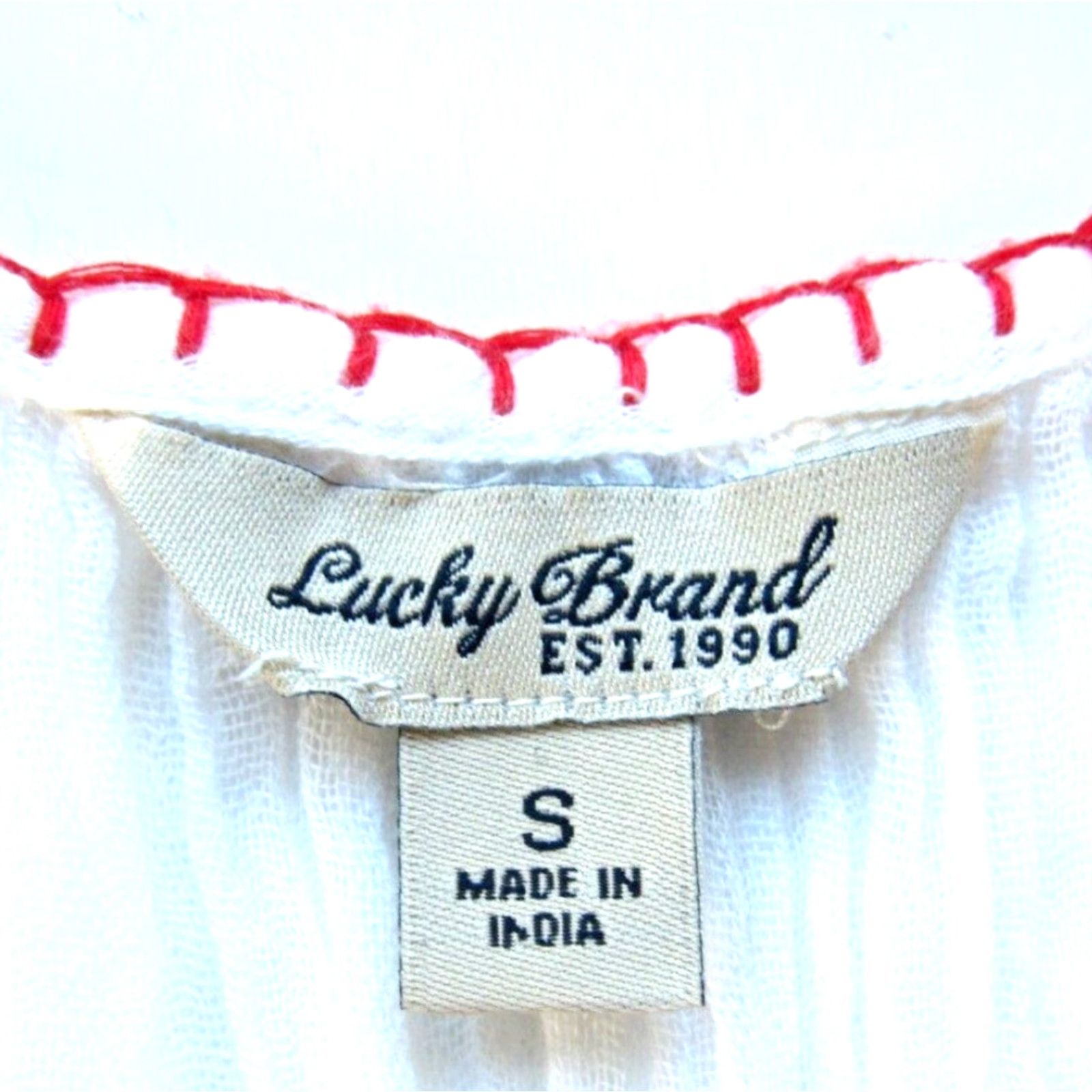 Lucky Brand Lucky Brand Blouse Sleeveless White 100% Cotton Embroidered S Women's V-Neck Size S / US 4 / IT 40 - 5 Thumbnail