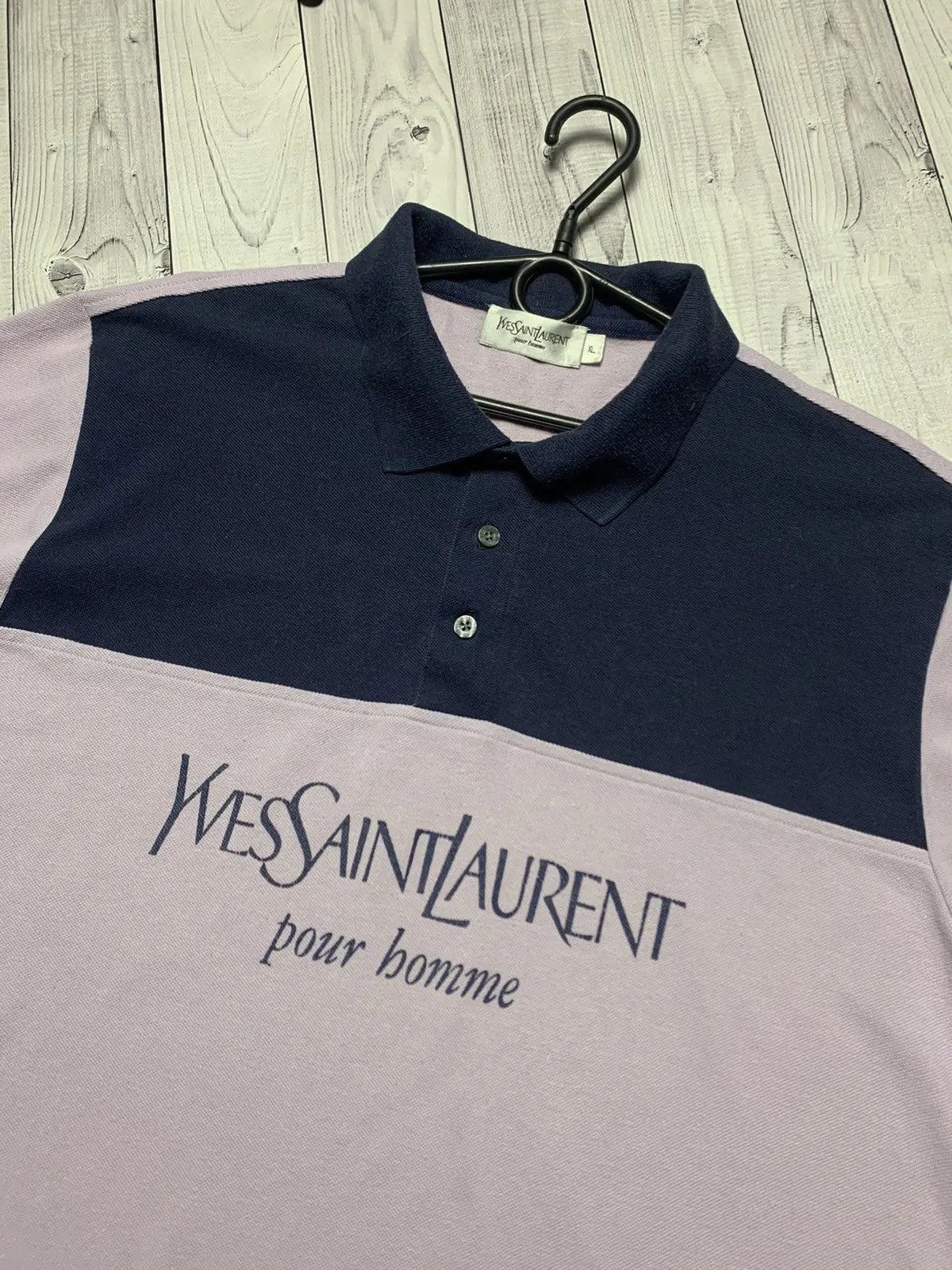 Yves Saint Laurent Vintage polo Yves Saint Laurent big central logo purple L/XL Size US XL / EU 56 / 4 - 2 Thumbnail