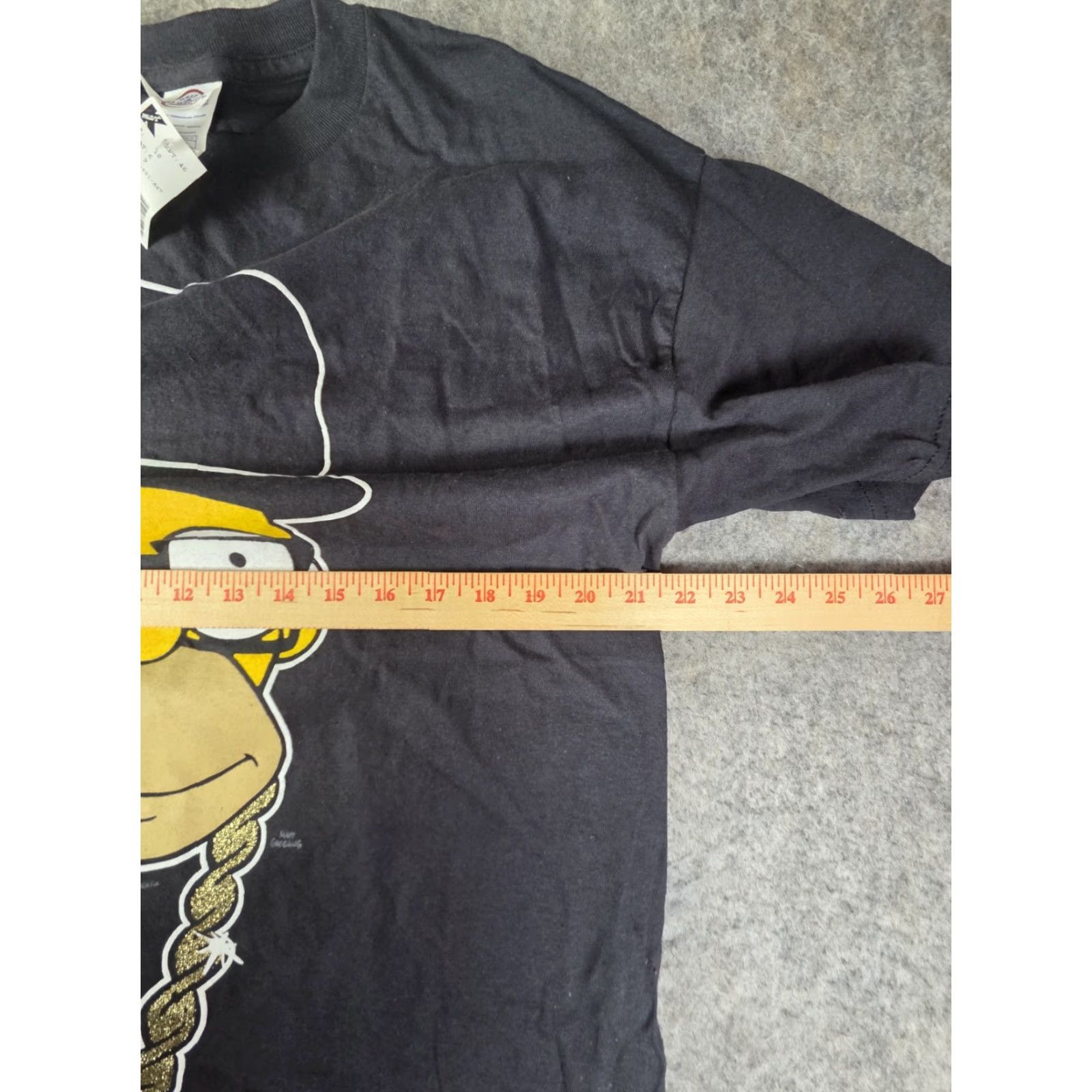 Vintage Homer Simpson Run DMC T Shirt L Black Men T-Shirt 90s Hip Hop Logo Distressed Matt Groening Size US L / EU 52-54 / 3 - 7 Thumbnail
