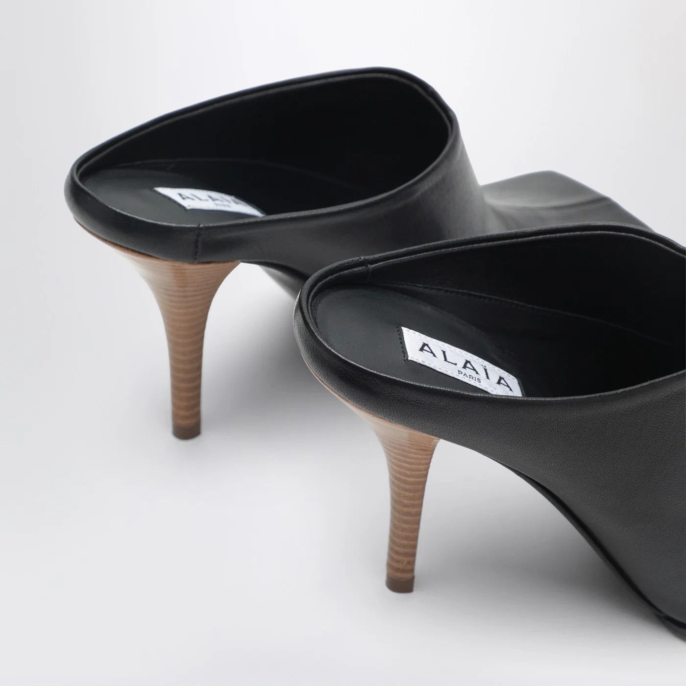 Alaia o1d2blof0426 Square Leather Mules in Black Size US 8 / IT 38 - 5 Thumbnail