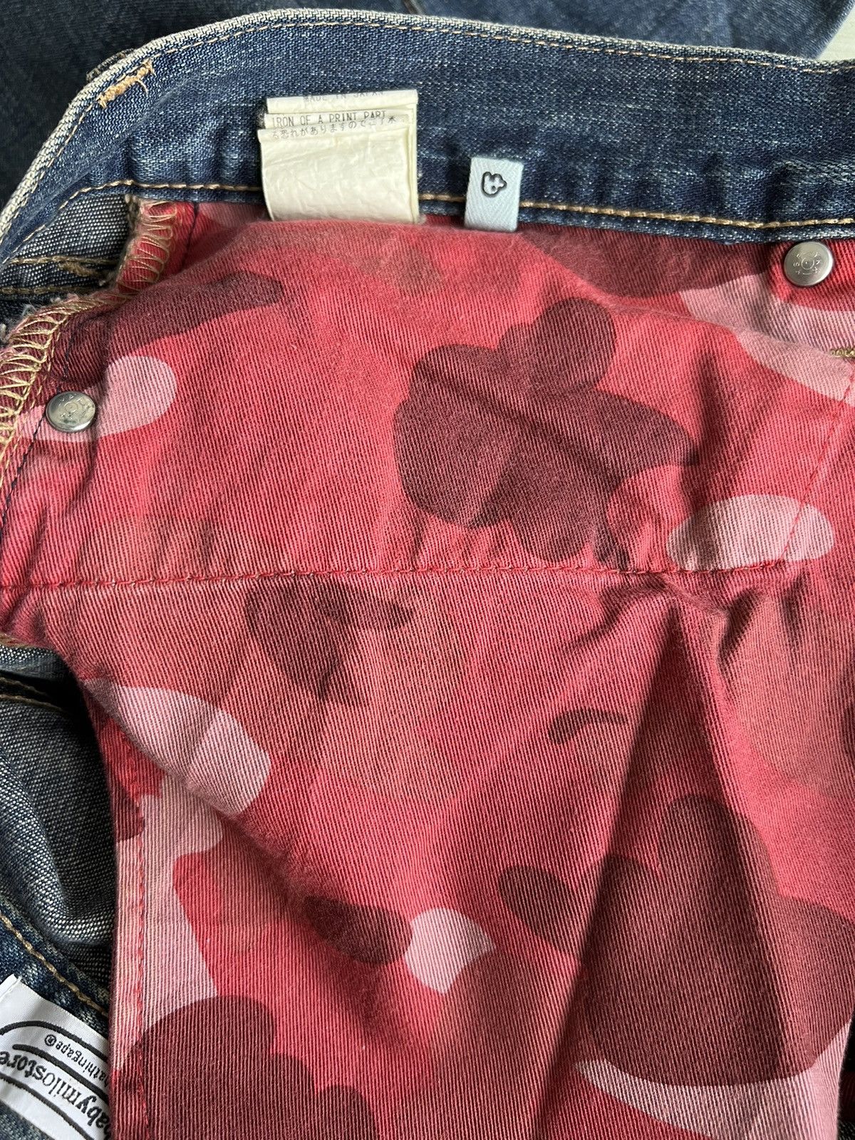Bape Vintage Bape Baby Milo Sad Face Logo Baggy Denim Jeans Size US 34 / EU 50 - 12 Thumbnail