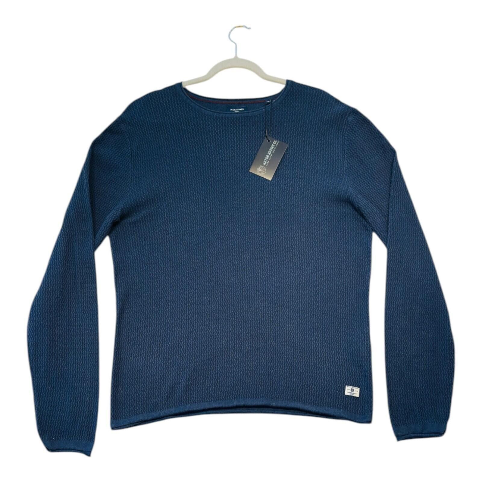 Jack & Jones Jack & Jones Jumper Men's UK Size XL Blue Textured Knit Size US XL / EU 56 / 4 - 3 Thumbnail