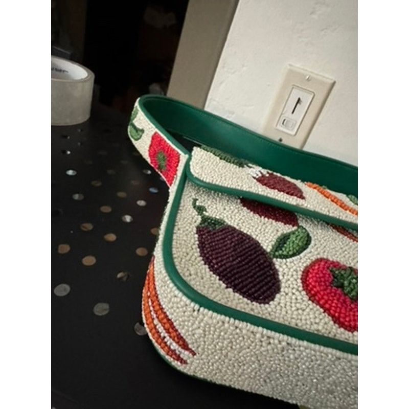 Staud STAUD Tommy Beaded Crudite Vegetable Print Bag Size ONE SIZE - 4 Thumbnail