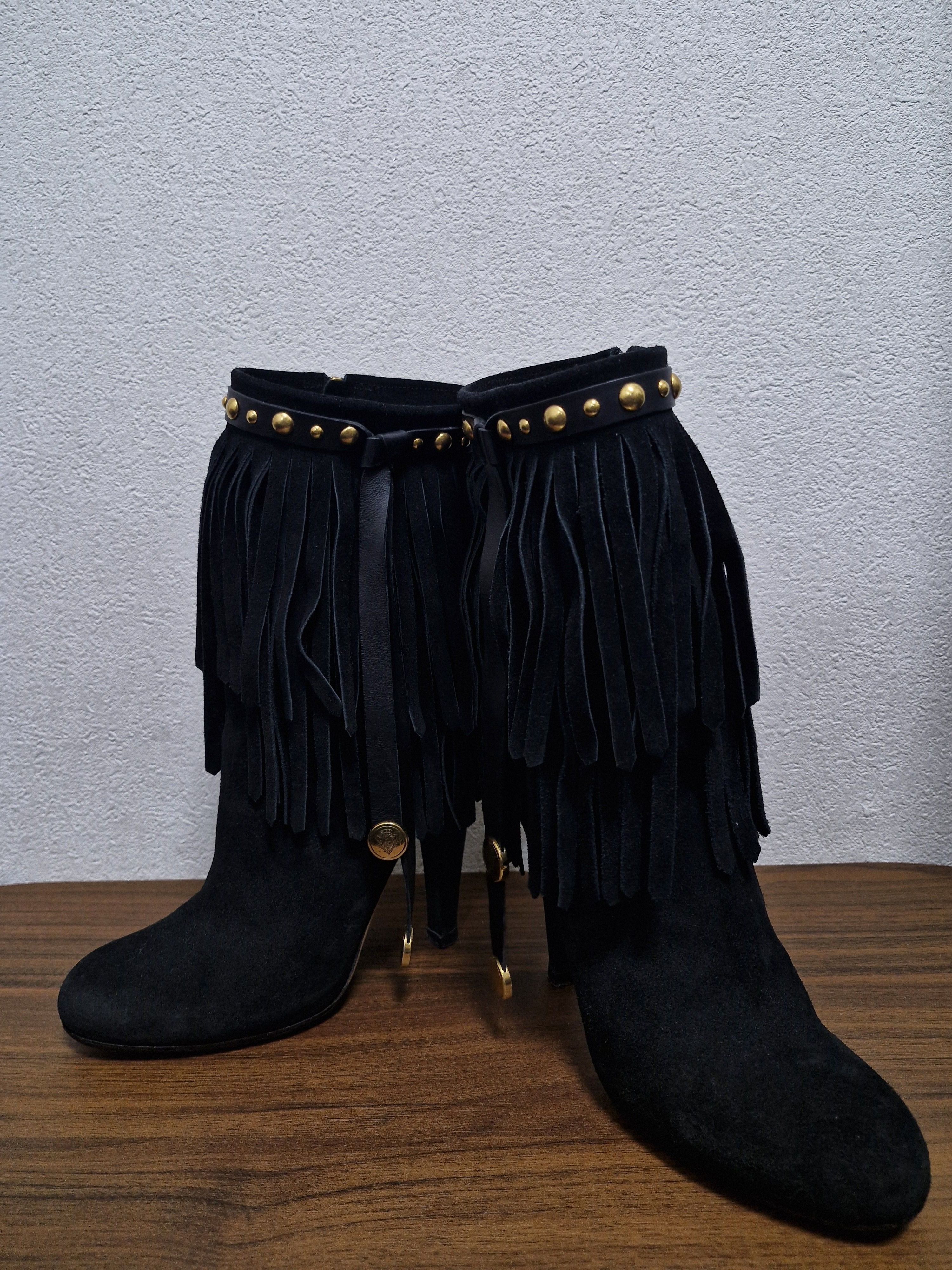 Gucci GUCCI FW08 Hysteria Baboushka Suede Fringe Boots Size US 8.5 / IT 38.5 - 6 Thumbnail