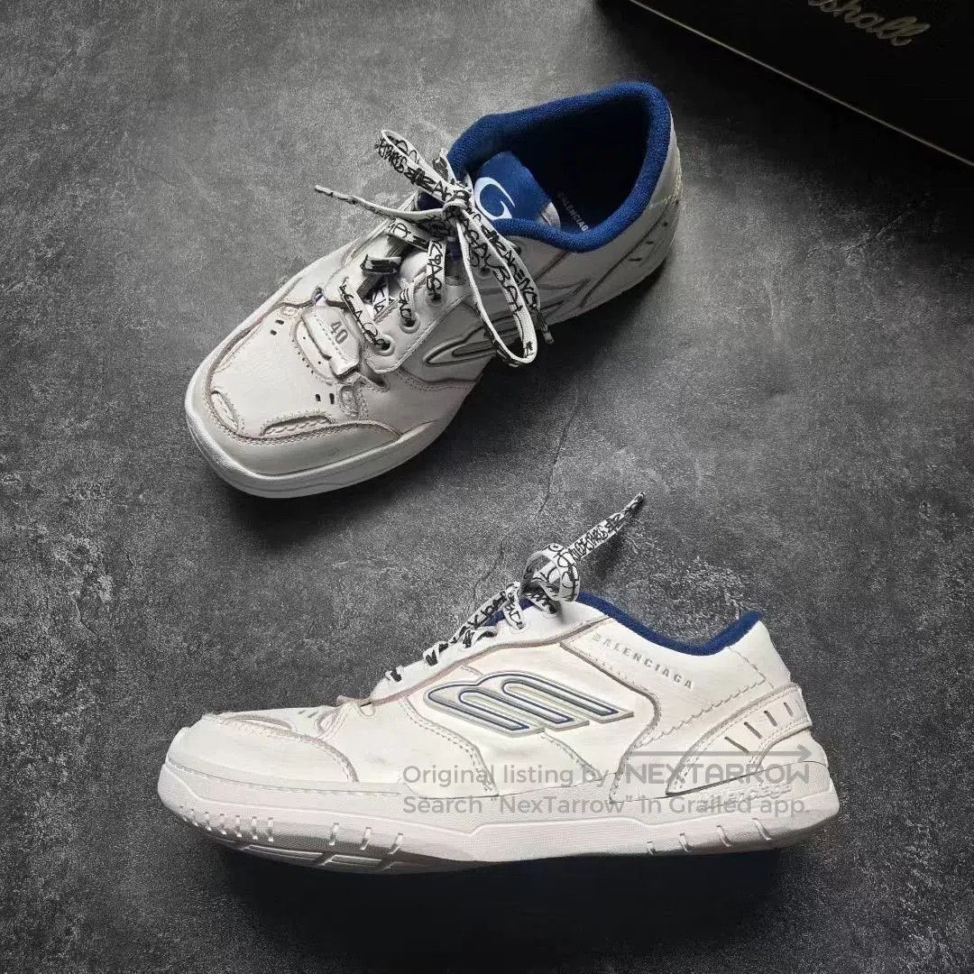 Balenciaga Balenciaga Hamptons Sneakers White Blue Size 40. Size US 7 / EU 40 - 9 Thumbnail