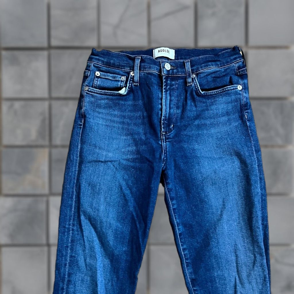 Agolde AGOLDE Jeans Womens 28 Sophie Crop Skinny Pants Raw Hem Jeans Women 28 Crop Skinny 27x26 Blue Womens Size 28" / US 6 / IT 42 - 1 Thumbnail
