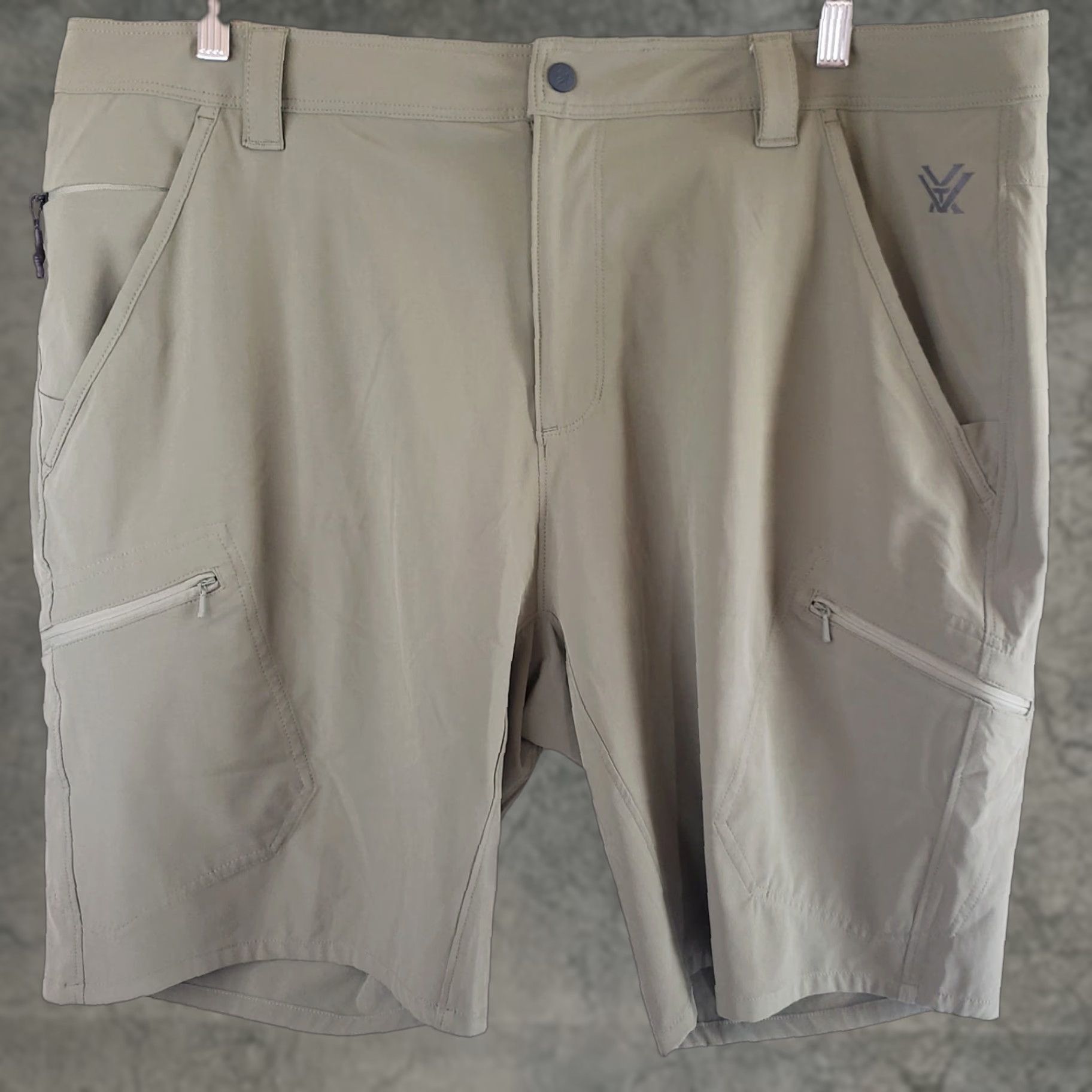 Vintage Vortex Sun Slayer Shorts Green Men 38x10 Zip Pockets Spandex Stretch Cargo Outdoor Comfort 10in Inseam Regular Mens Size US 38 / EU 54 - 1 Thumbnail