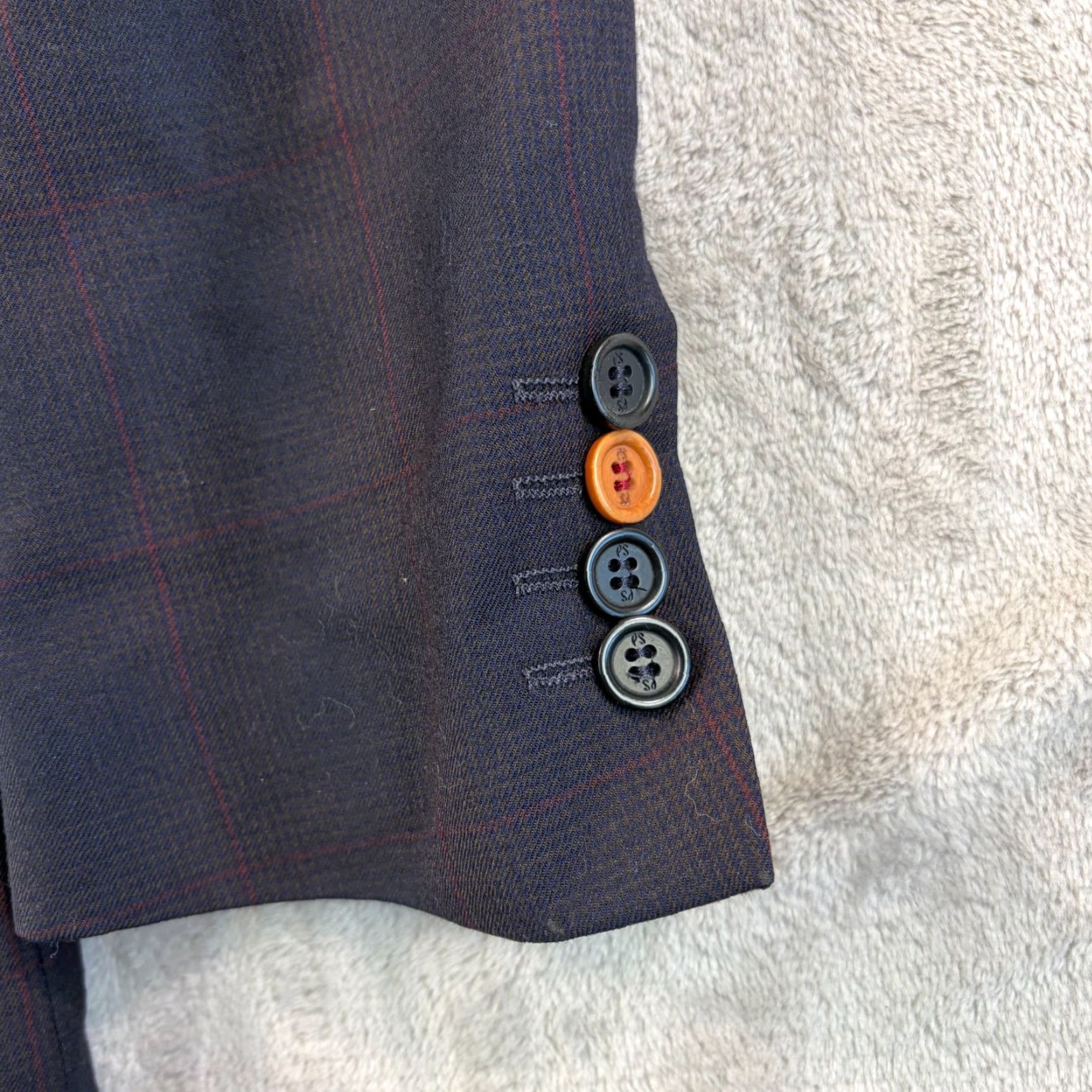 Paul Smith Paul Smith Blazer Jacket Navy Multi Plaid Wool 38 Regular Men Viscose/Wool Dress Coat Blazer Suit Coat Designer Size 38R - 7 Thumbnail