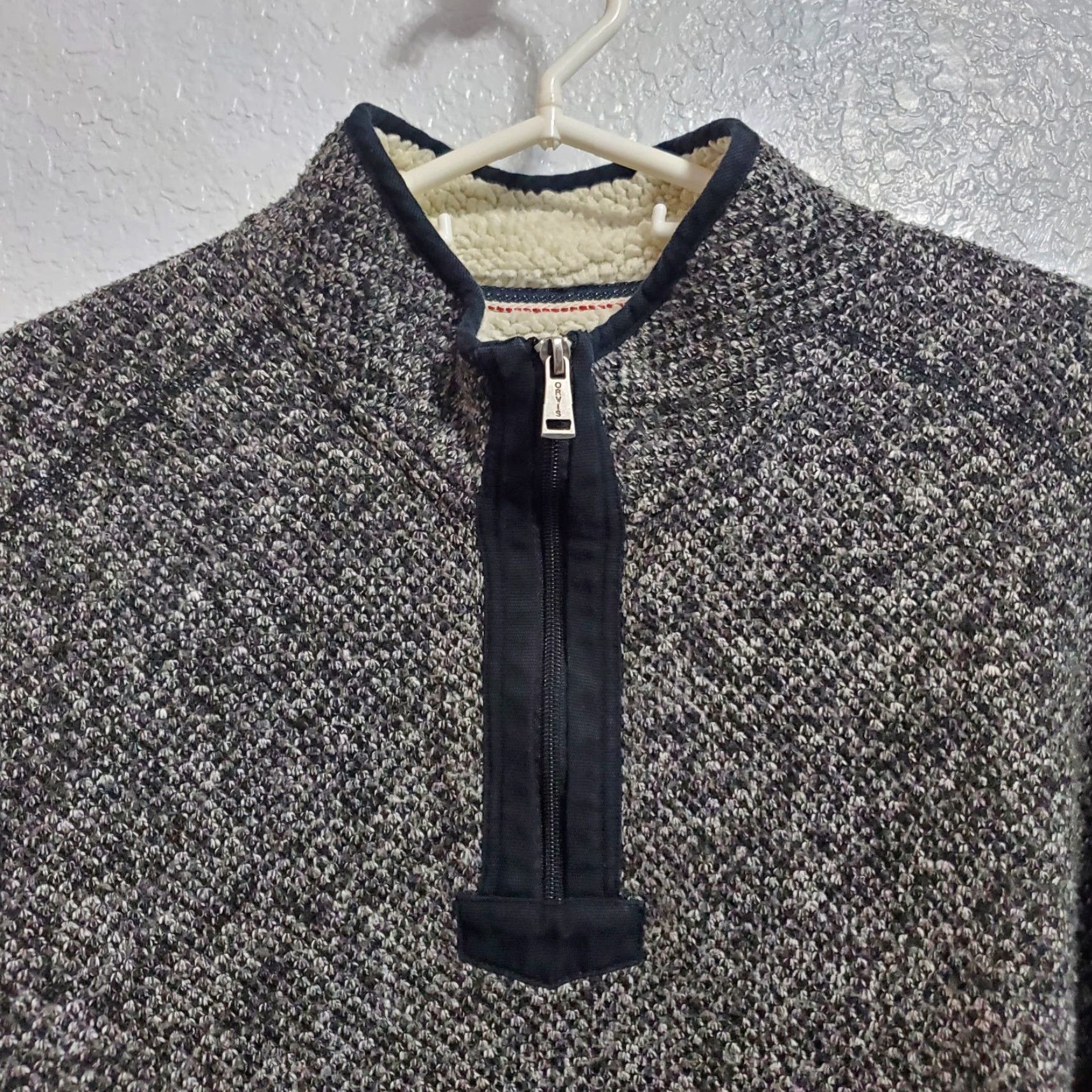 Orvis Orvis 1/4 Zip Pullover Sweatshirt Men L Marled Gray Fleece Lined Outdoor Thick Zip Mock Neck Size US L / EU 52-54 / 3 - 4 Thumbnail