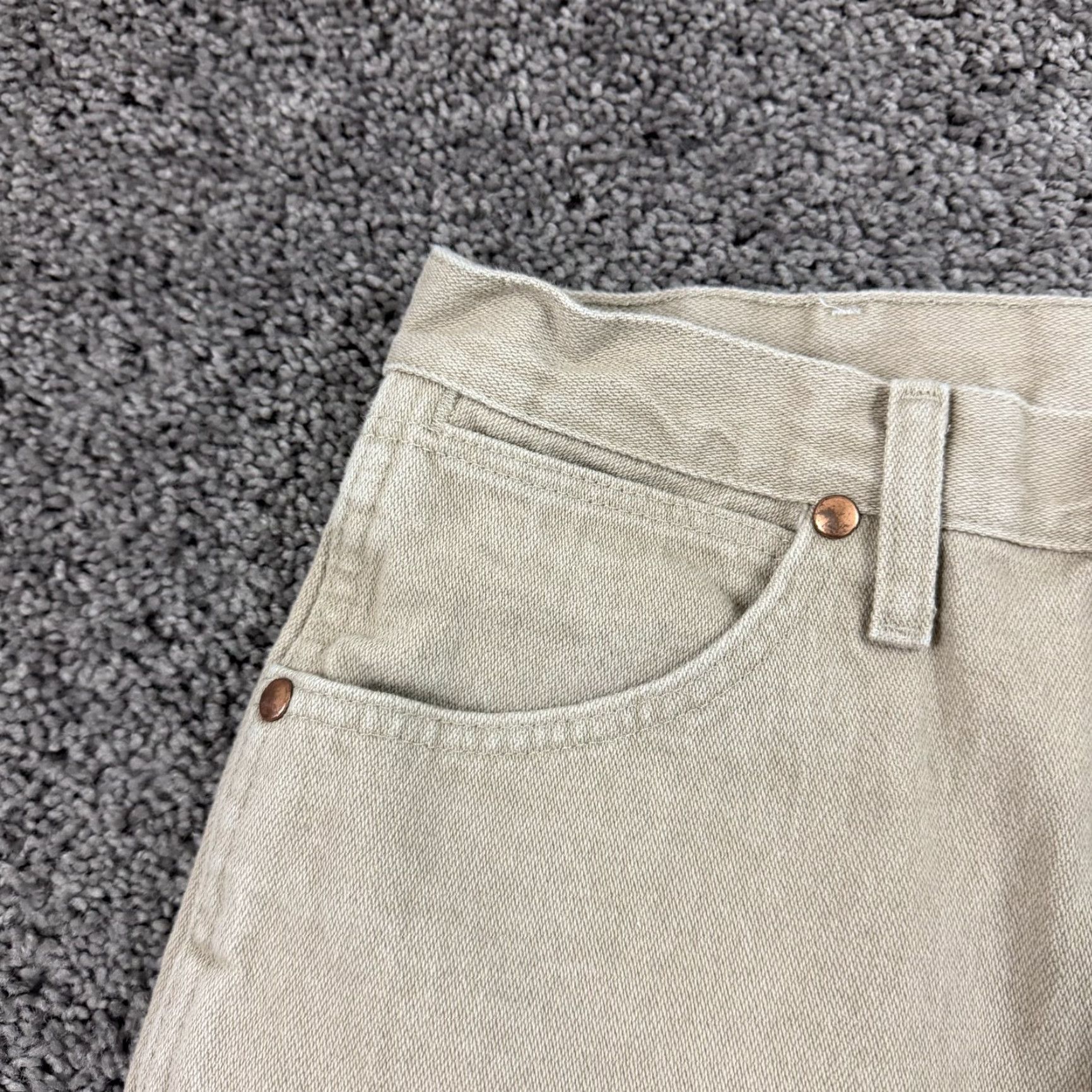 Wrangler VINTAGE Wrangler Jeans Mens 30 Beige Cowboy Cut Light Wash Denim Cotton 1013MWZ Wrangler Cowboy Cut Jeans Mens 30x34 28x33 Beige Cowboy Theme Mens Size US 30 / EU 46 - 3 Thumbnail