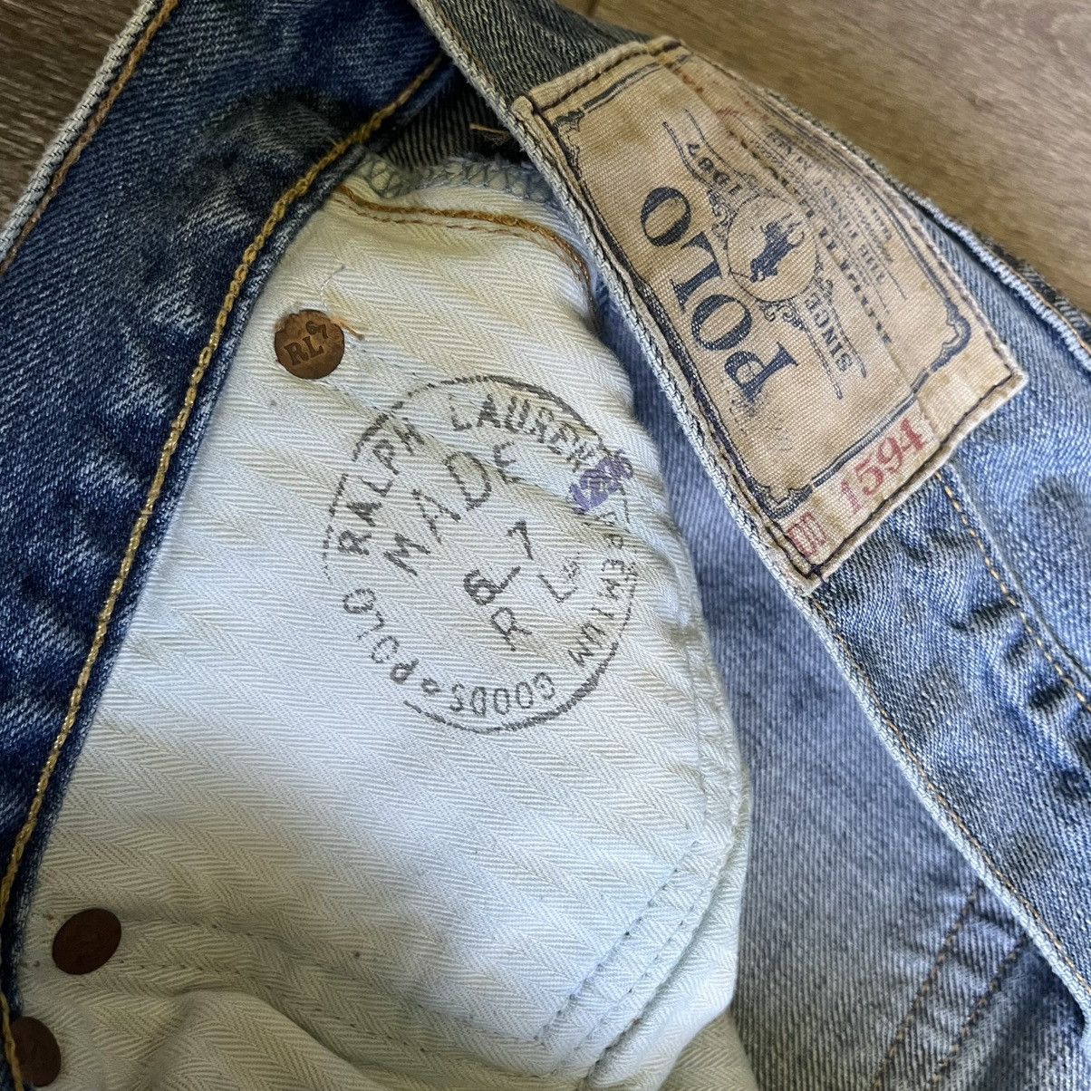Polo Ralph Lauren × Vintage Vintage 2000s Polo Ralph Lauren Buttonfly Denim Jean Shorts Size US 36 / EU 52 - 10 Thumbnail