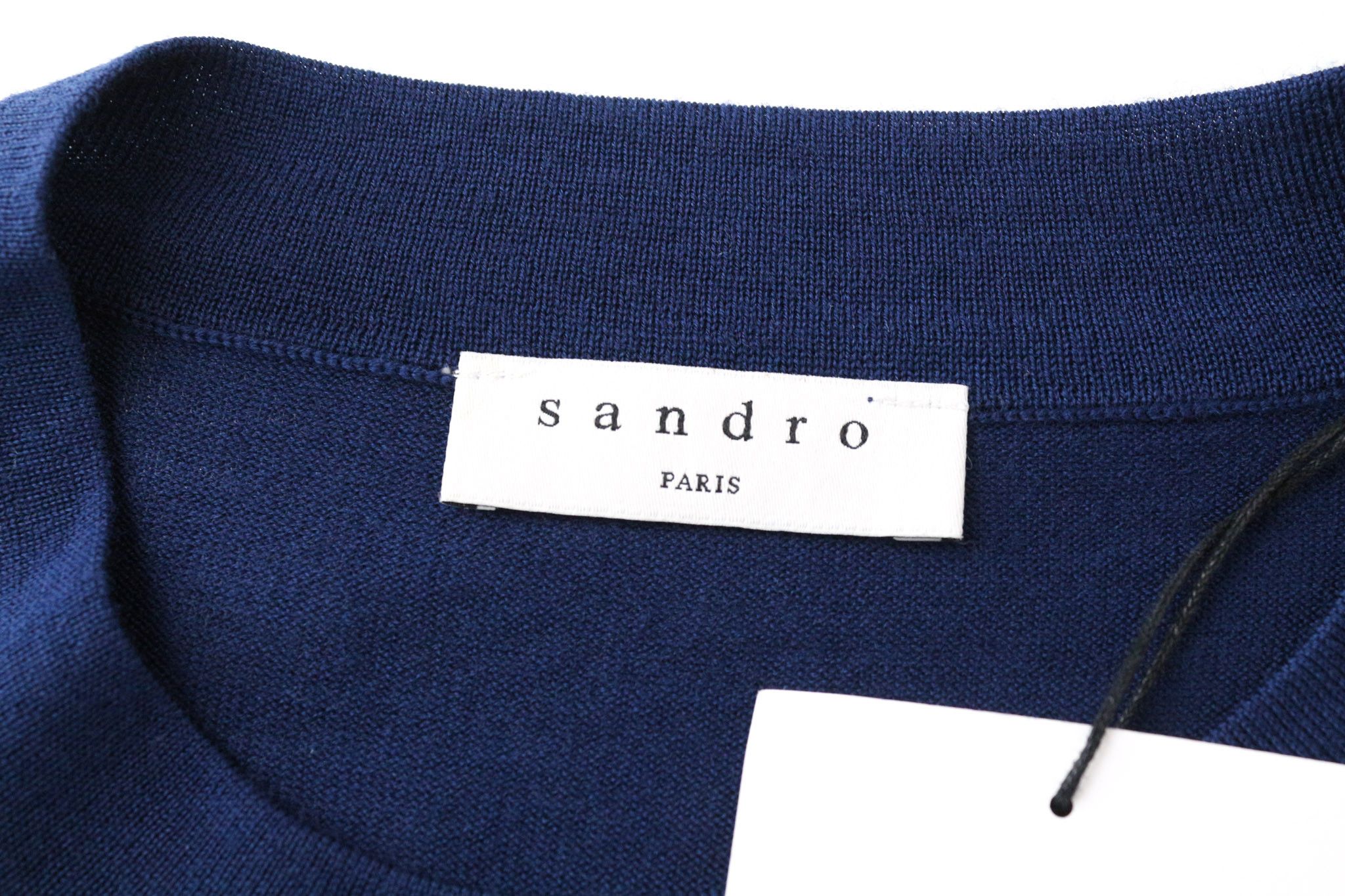 Sandro XS Navy Blue Tight Knit Wool Crew Neck Jumper 74574 Size US XS / EU 42 / 0 - 6 Thumbnail