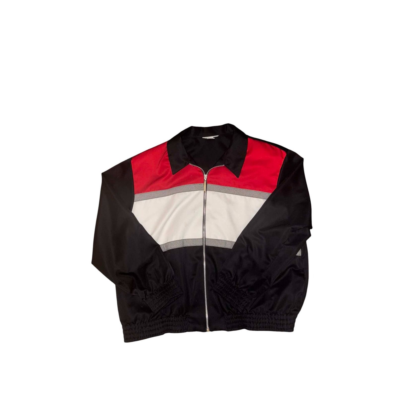 Other Colorblock Track Jacket Red White Black Zip Windbreaker LG Size L / US 10 / IT 46 - 2 Thumbnail