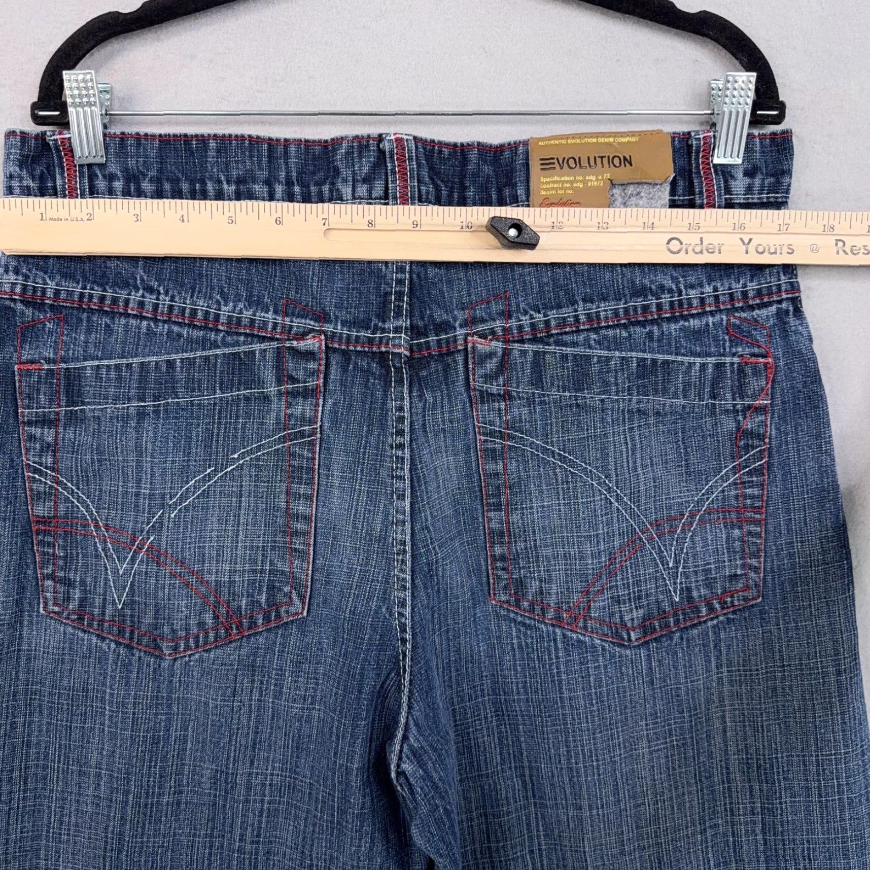 Vintage VINTAGE Evolution Jeans Mens 34x32 Blue Relaxed Fit Straight Baggy Y2K - Mens Jeans, Blue, 34x32, Relaxed Straight, 100% Cotton Size US 34 / EU 50 - 7 Thumbnail