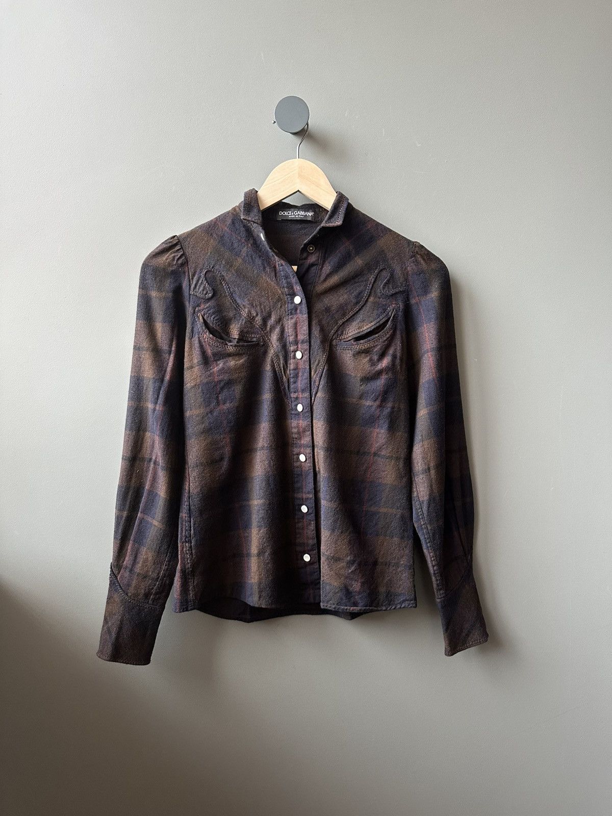 Dolce & Gabbana Dolce & Gabbana Western Wool Check Shirt Size 38 Size XS / US 0-2 / IT 36-38 - 1 Thumbnail