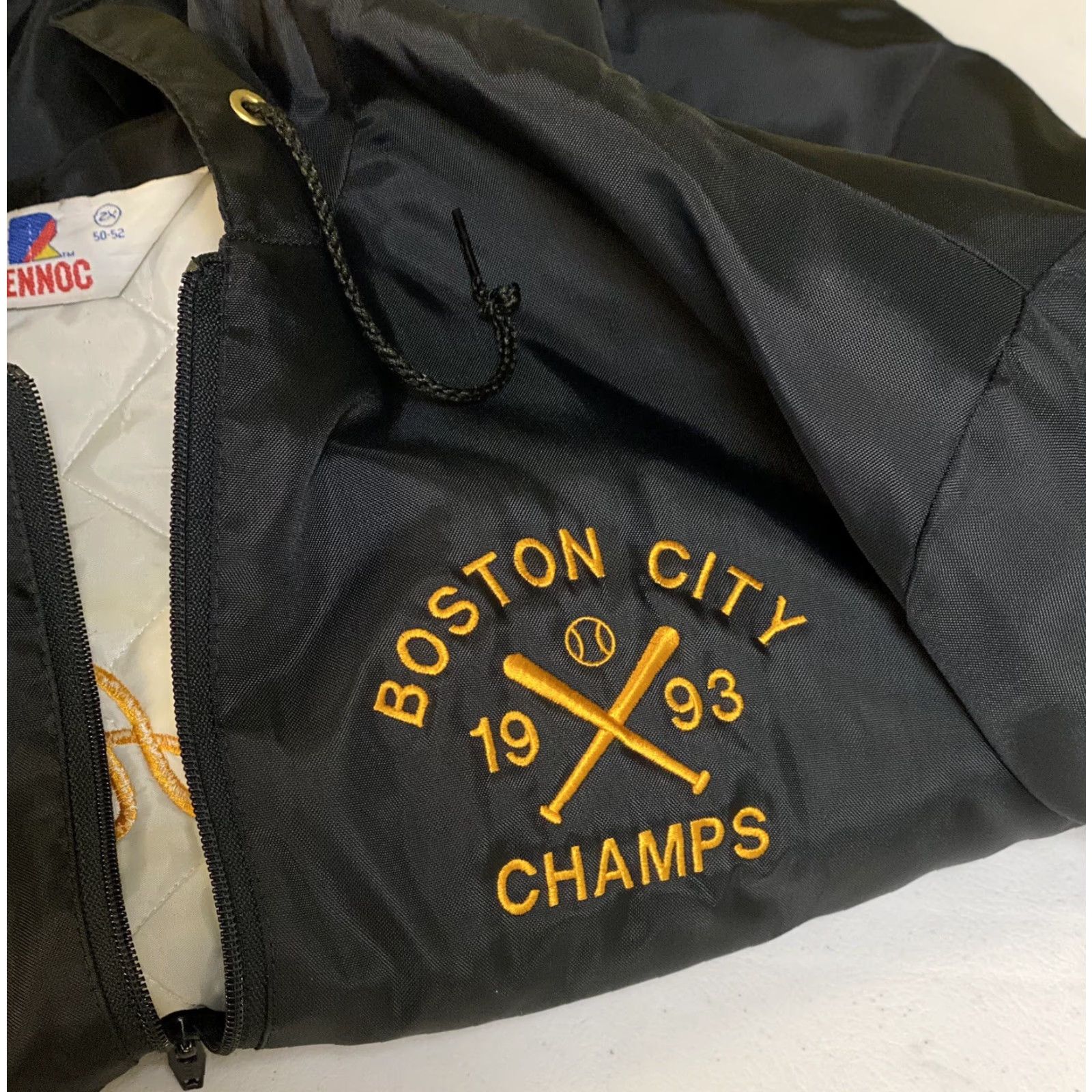 Vintage VINTAGE Rennoc Boston Latin Academy Baseball Coach Black Jacket Hooded Pullover 2X Big & Tall Men Baseball Size US XXL / EU 58 / 5 - 4 Thumbnail